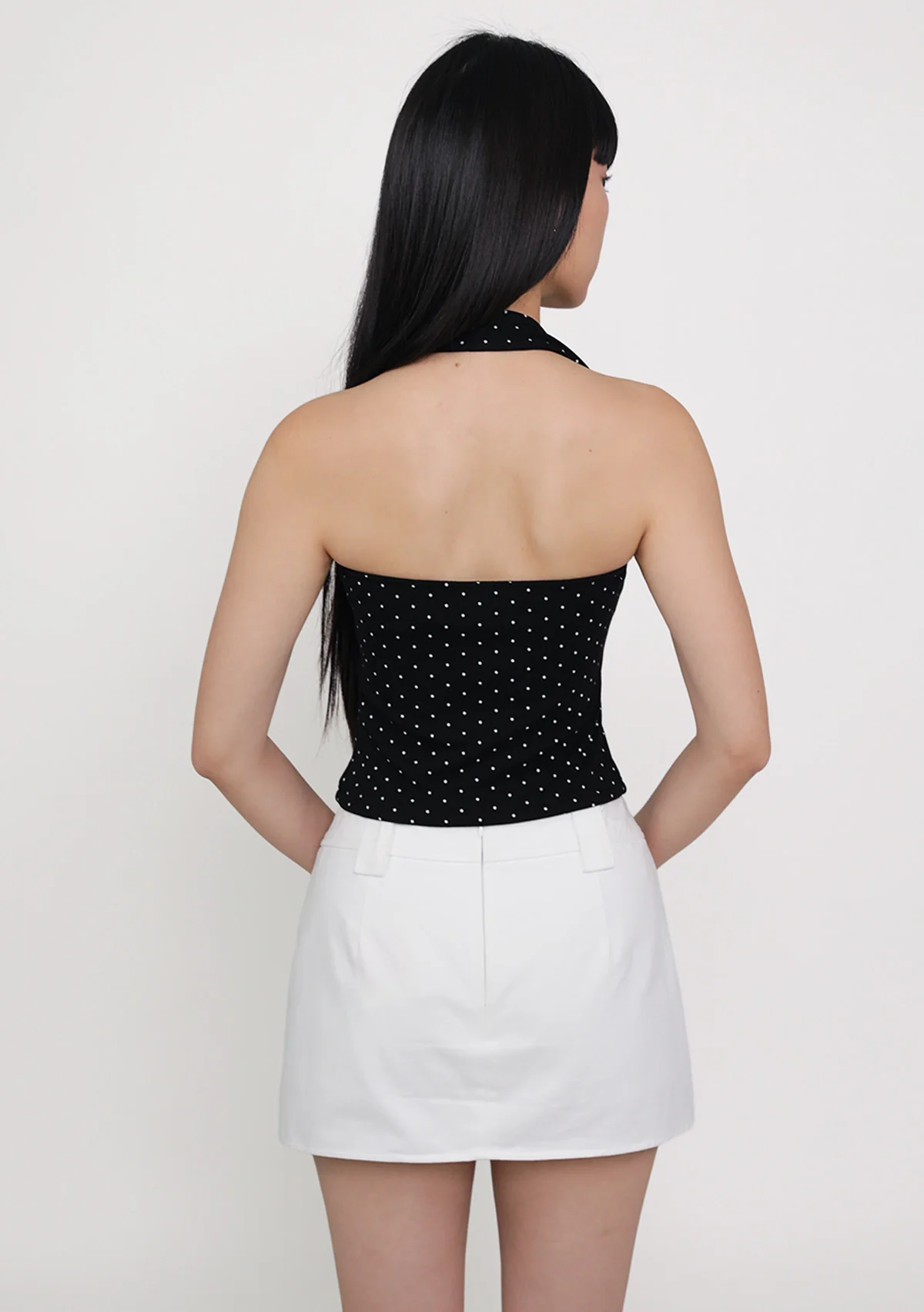 Store Exclusive Dionne Padded Halter Top (Polka Dot) - Image 8