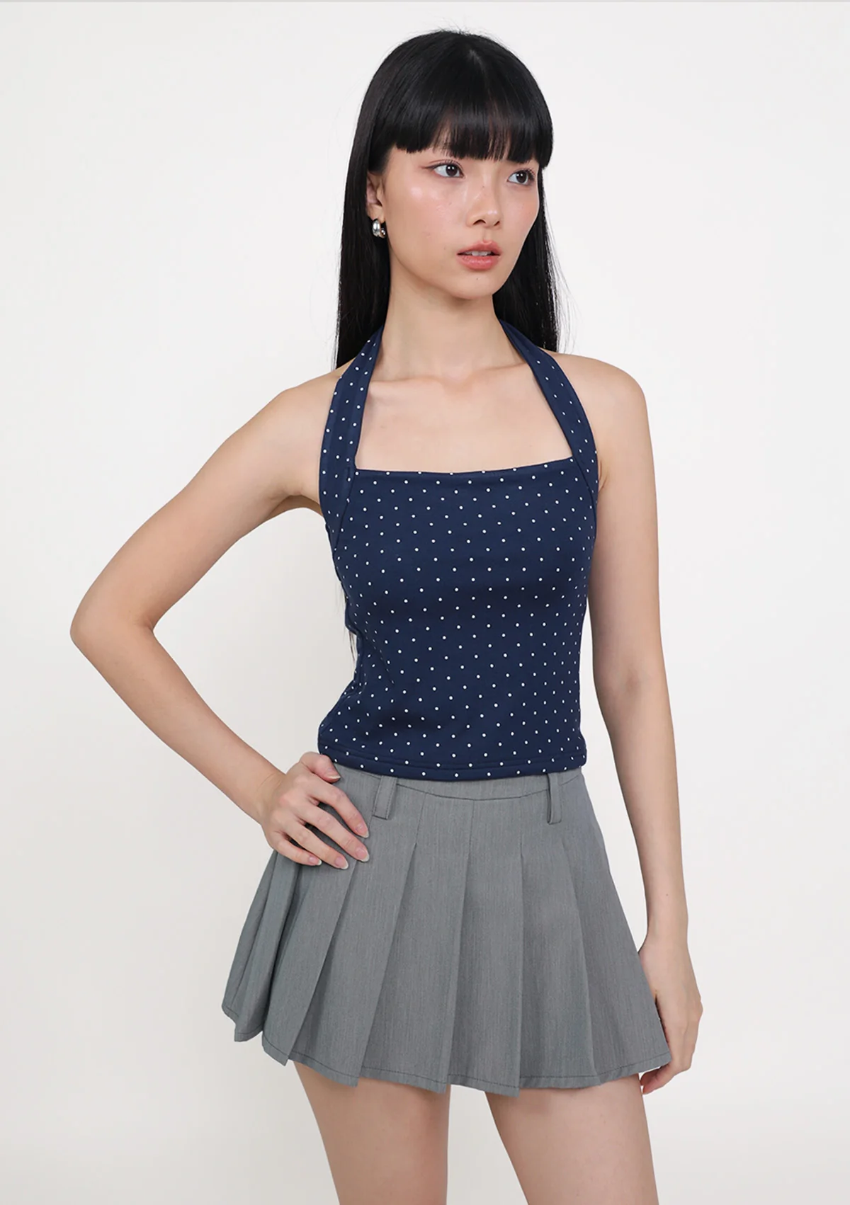 Store Exclusive Dionne Padded Halter Top (Polka Dot) - Image 9