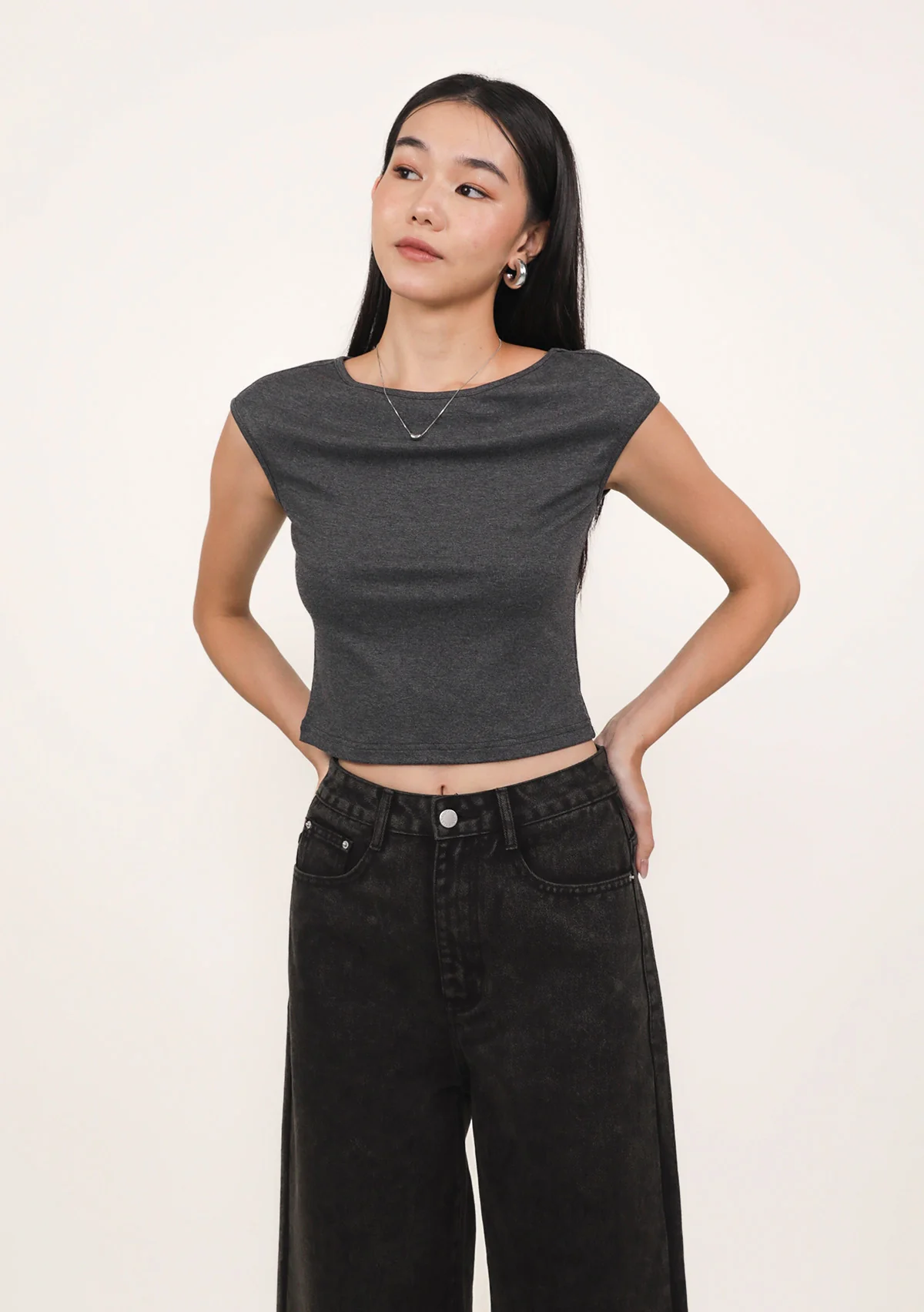 Drea Basic Boat Neck Top - Image 28