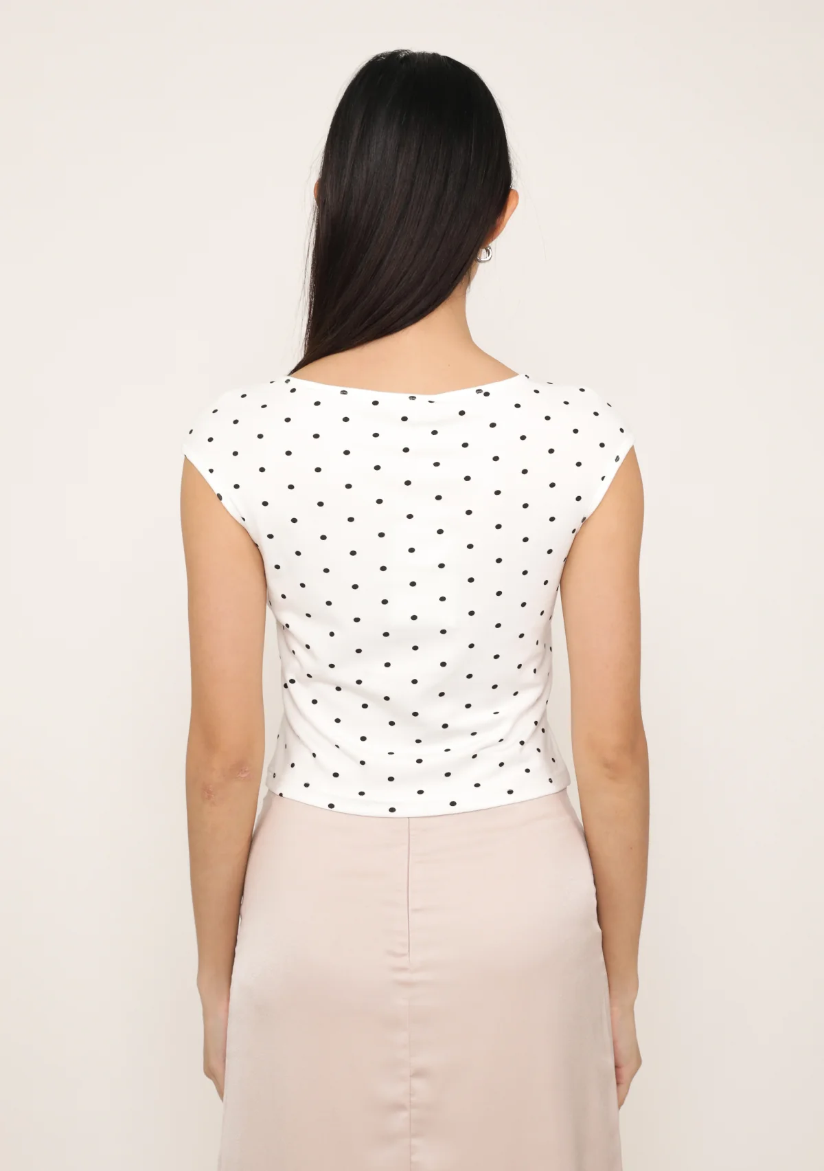 Drea Basic Boat Neck Top (Polka Dot) - Image 11