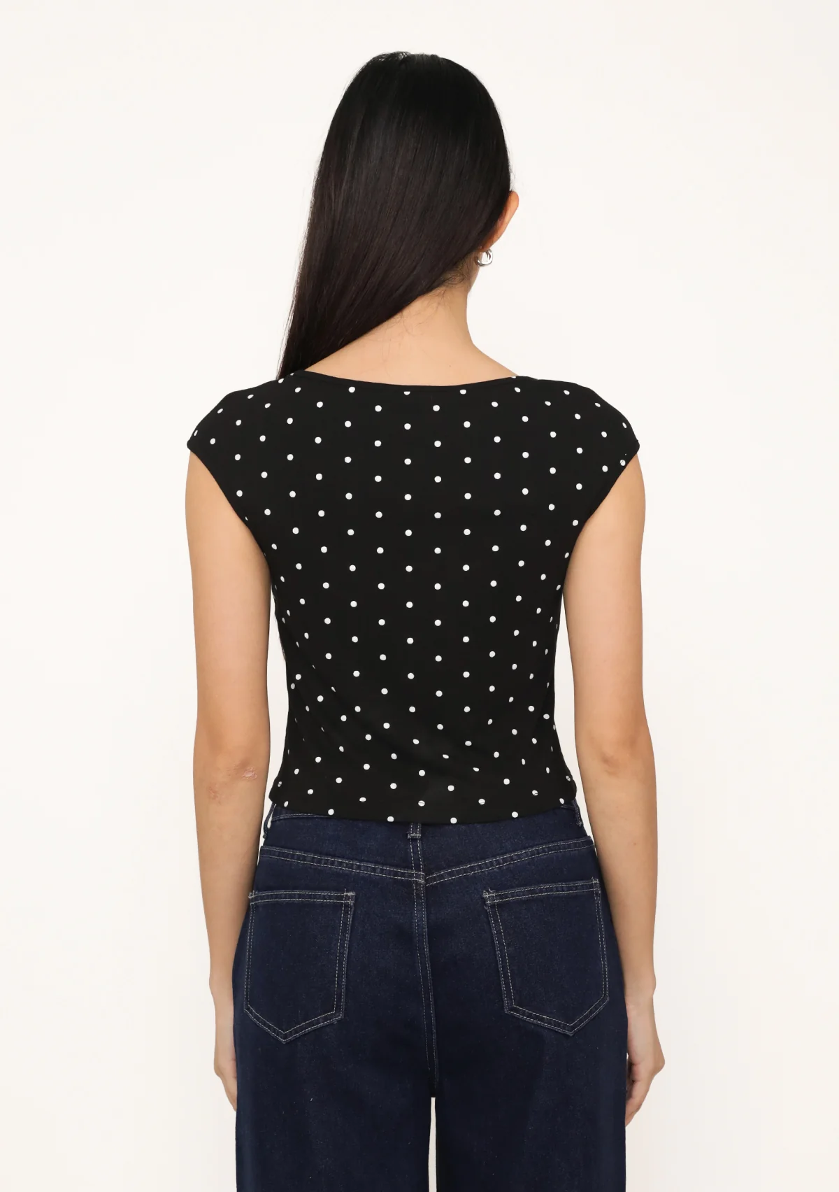 Drea Basic Boat Neck Top (Polka Dot) - Image 7