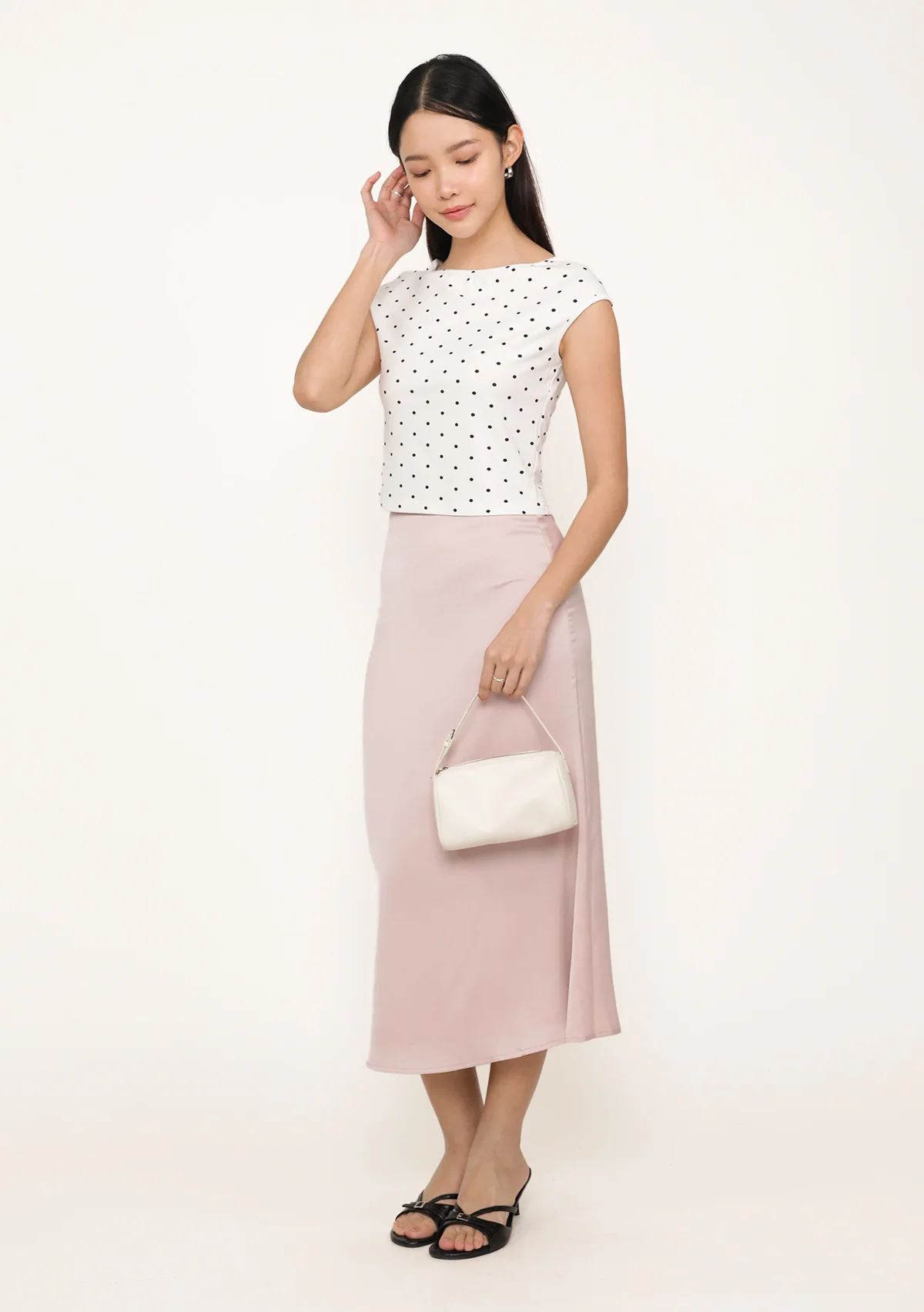 Drea Basic Boat Neck Top (Polka Dot) - Image 8