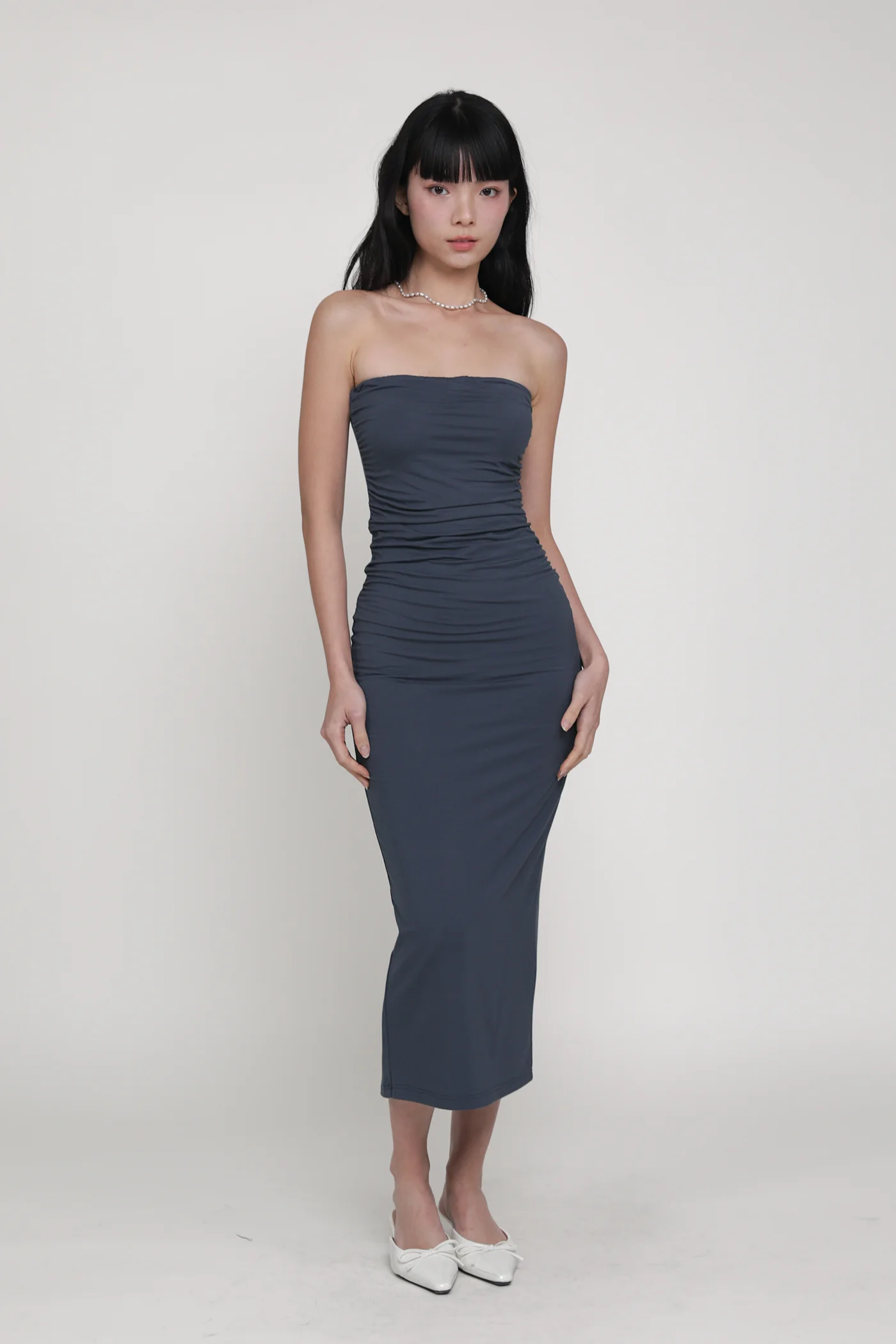 Dyllis Ruched Tube Padded Maxi Dress - Image 23