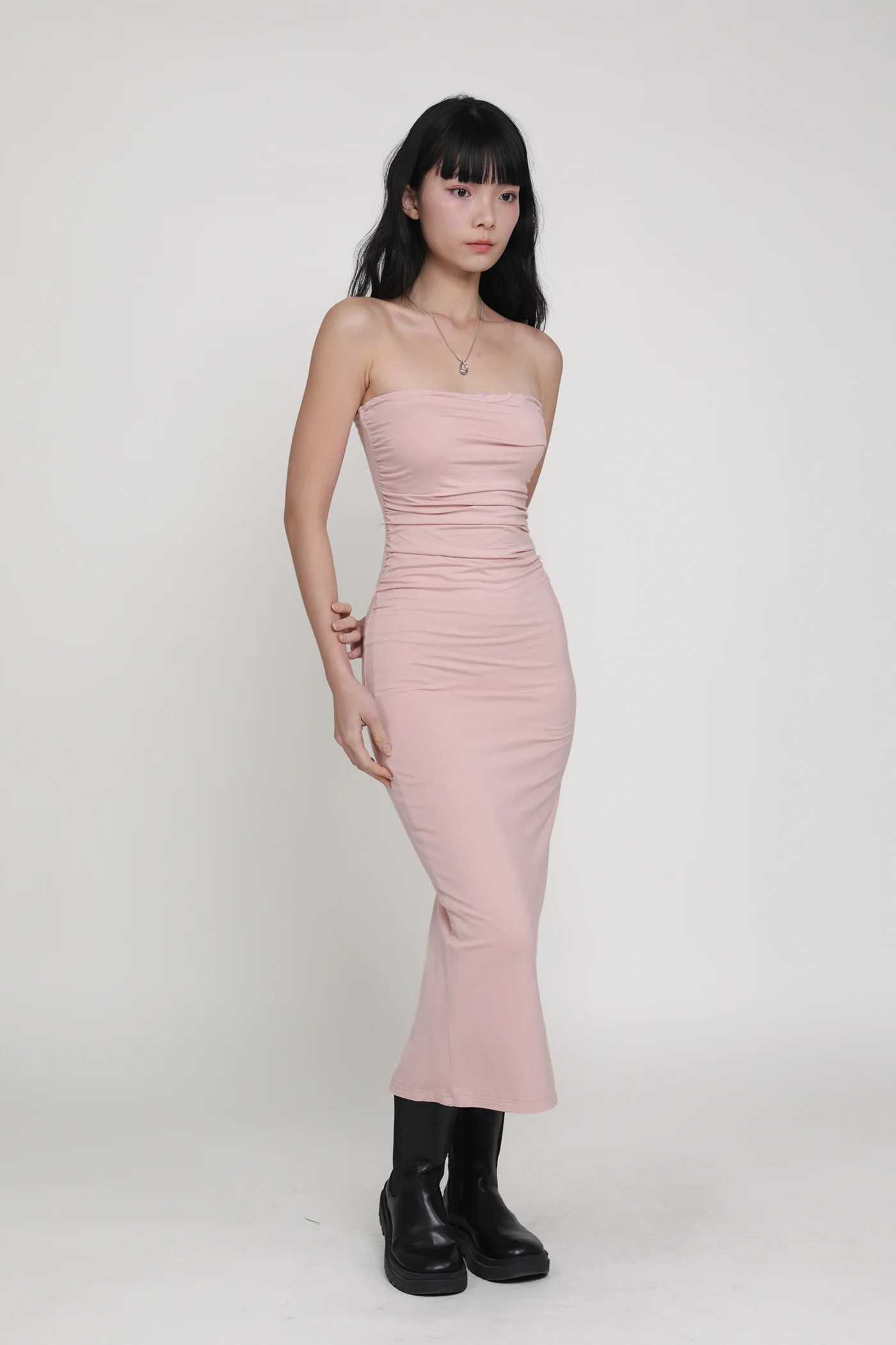 Dyllis Ruched Tube Padded Maxi Dress - Image 27