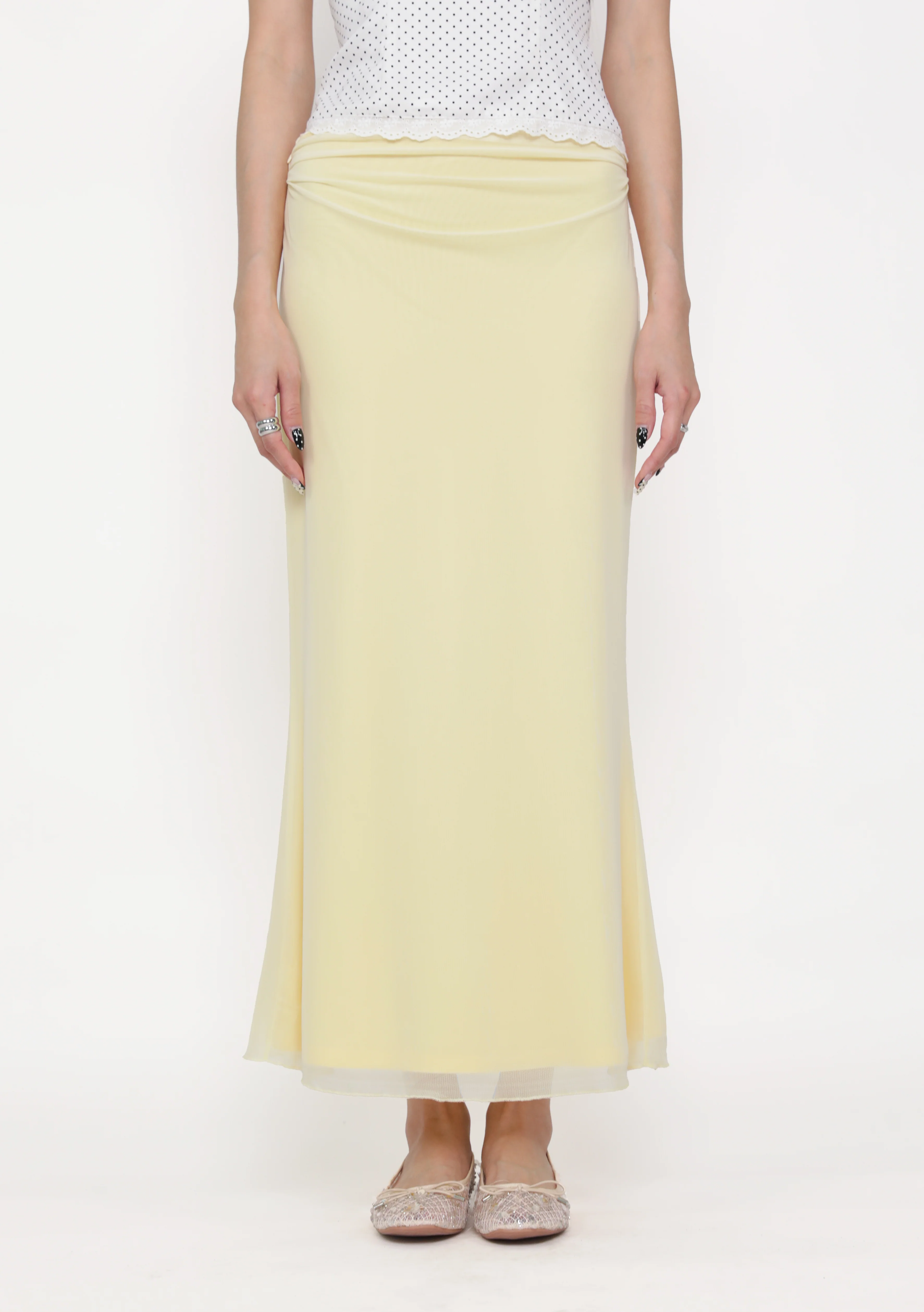Elara Mesh Fishtail Maxi Skirt - Image 11