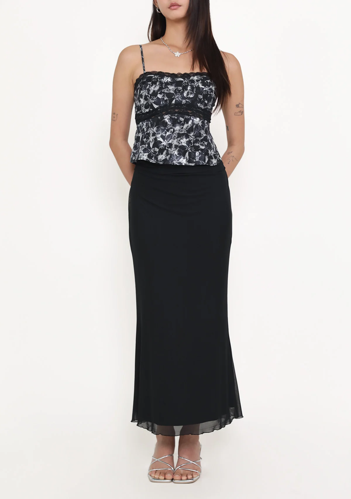 Elara Mesh Fishtail Maxi Skirt - Image 13