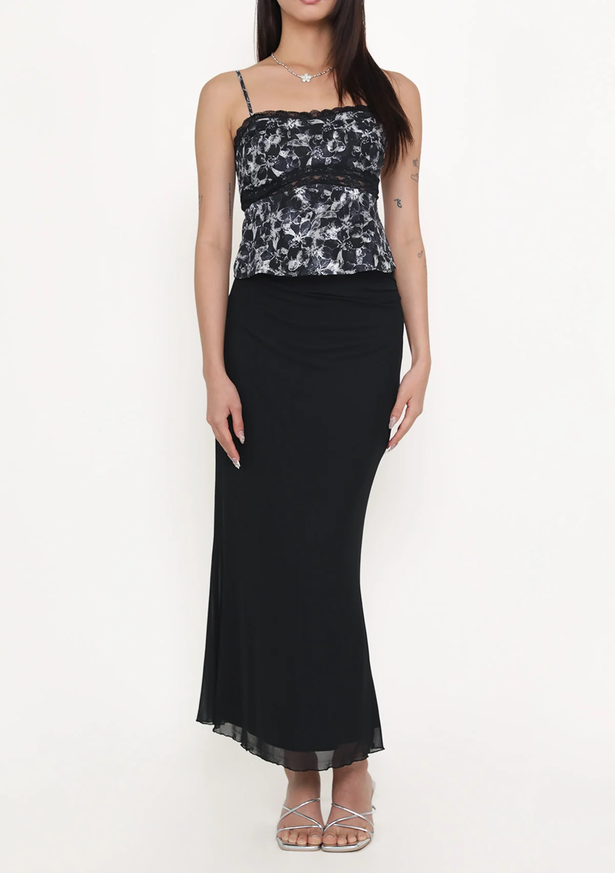 Elara Mesh Fishtail Maxi Skirt - Image 14