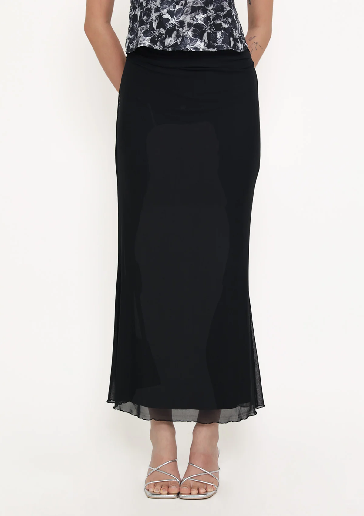 Elara Mesh Fishtail Maxi Skirt - Image 15