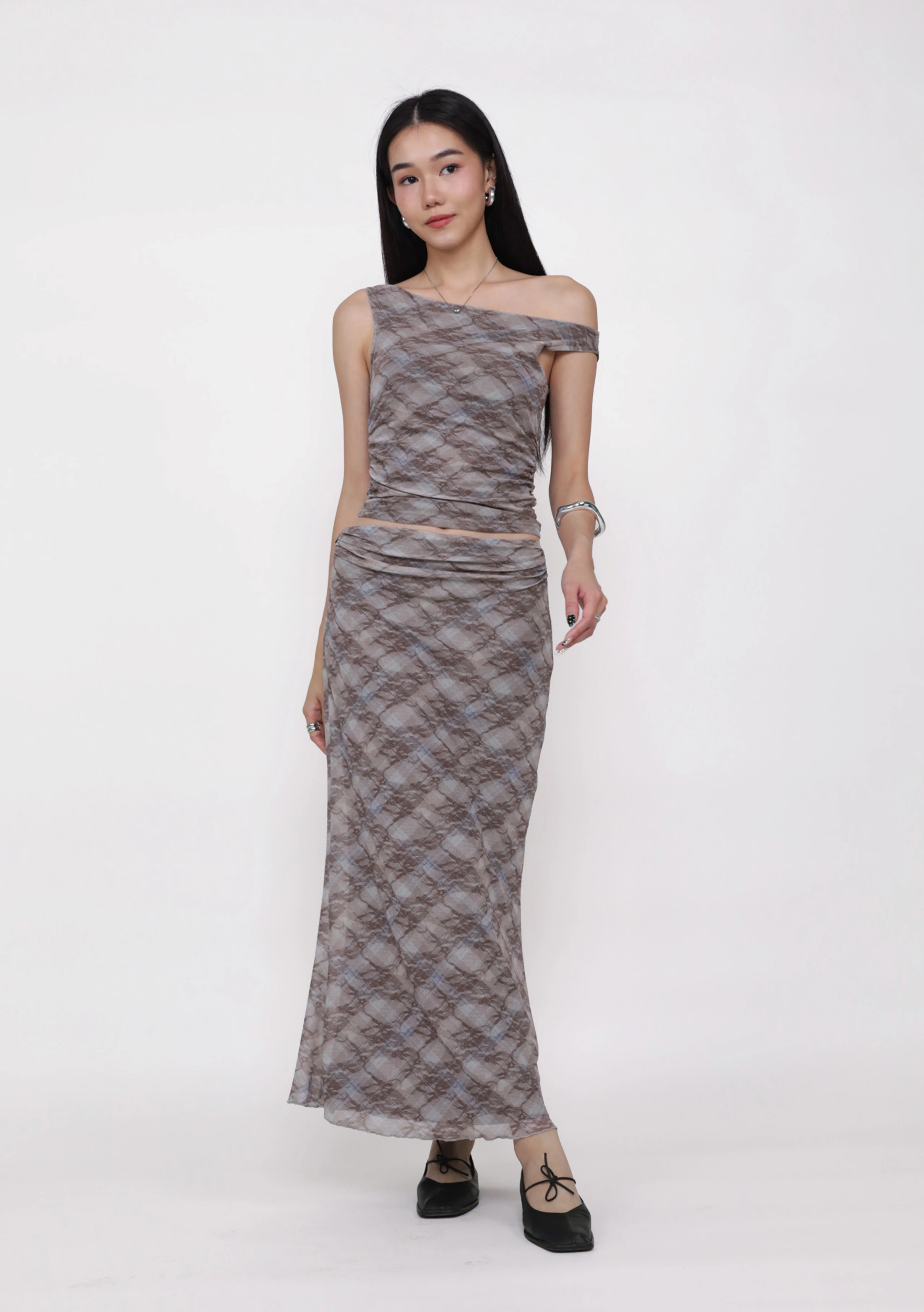 Elara Mesh Fishtail Maxi Skirt (Prints) - Image 2
