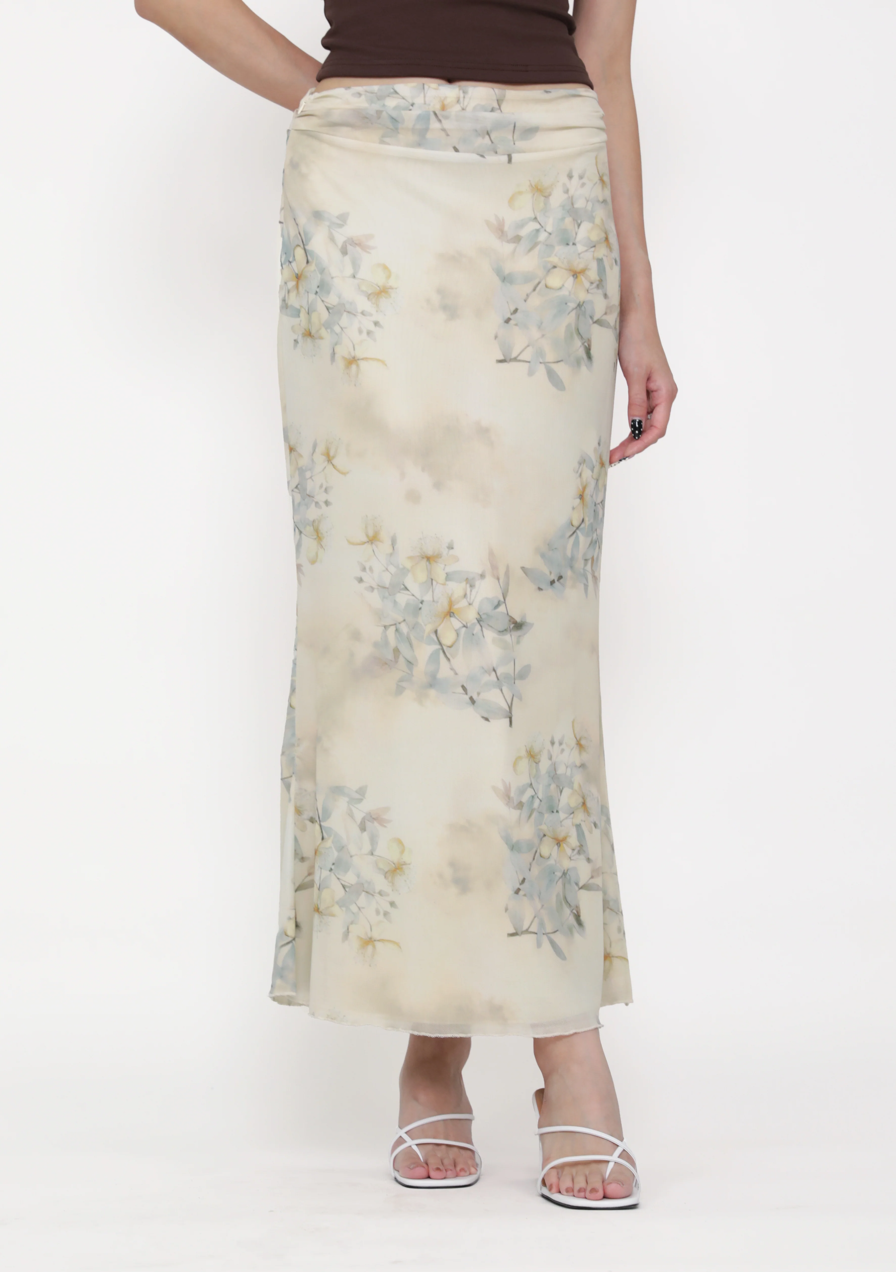 Elara Mesh Fishtail Maxi Skirt (Prints) - Image 6