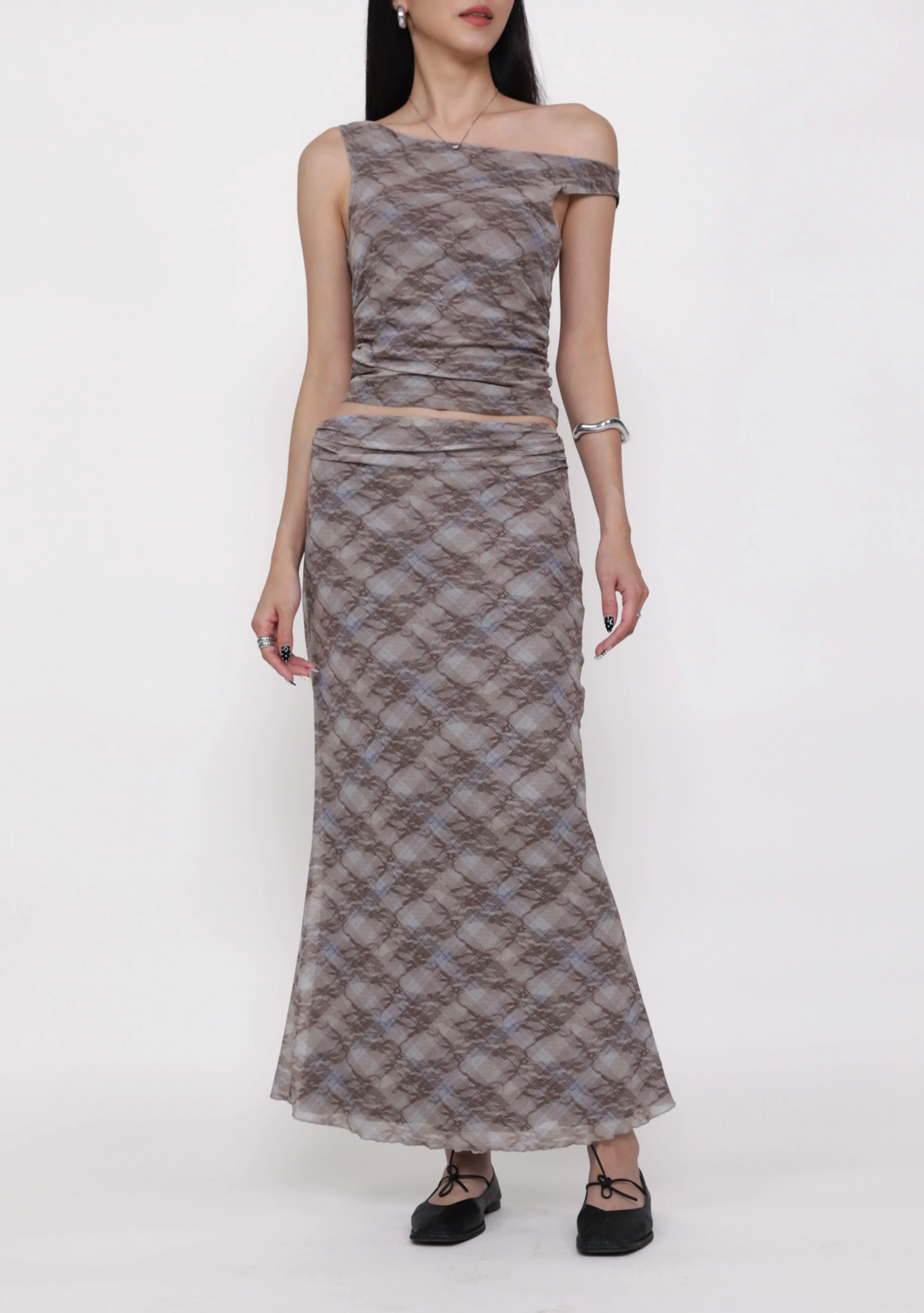 Elara Mesh Fishtail Maxi Skirt (Prints) - Image 8