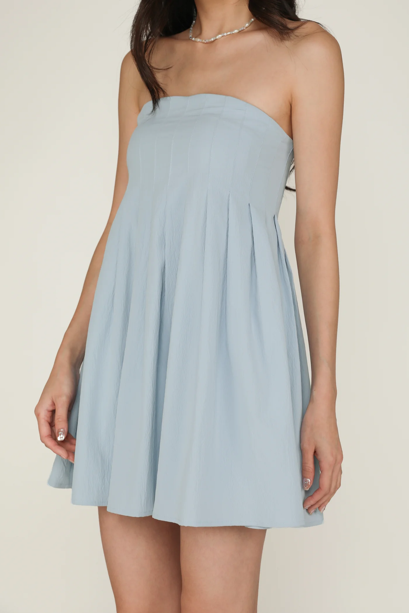 Elodie Pleated Tube Padded Dress - Image 9