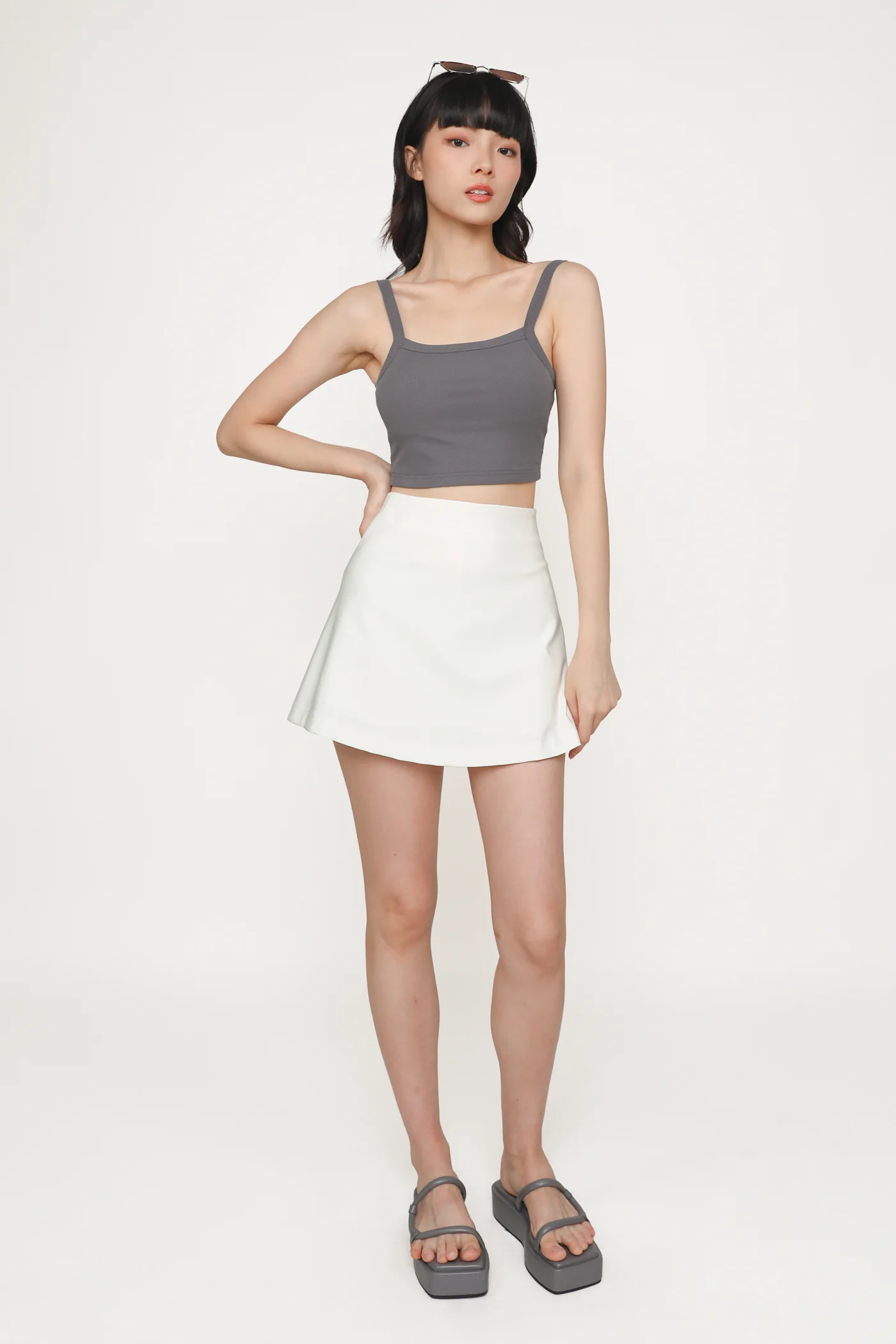 Elsa Square Neckline Ribbed Padded Top - Image 20