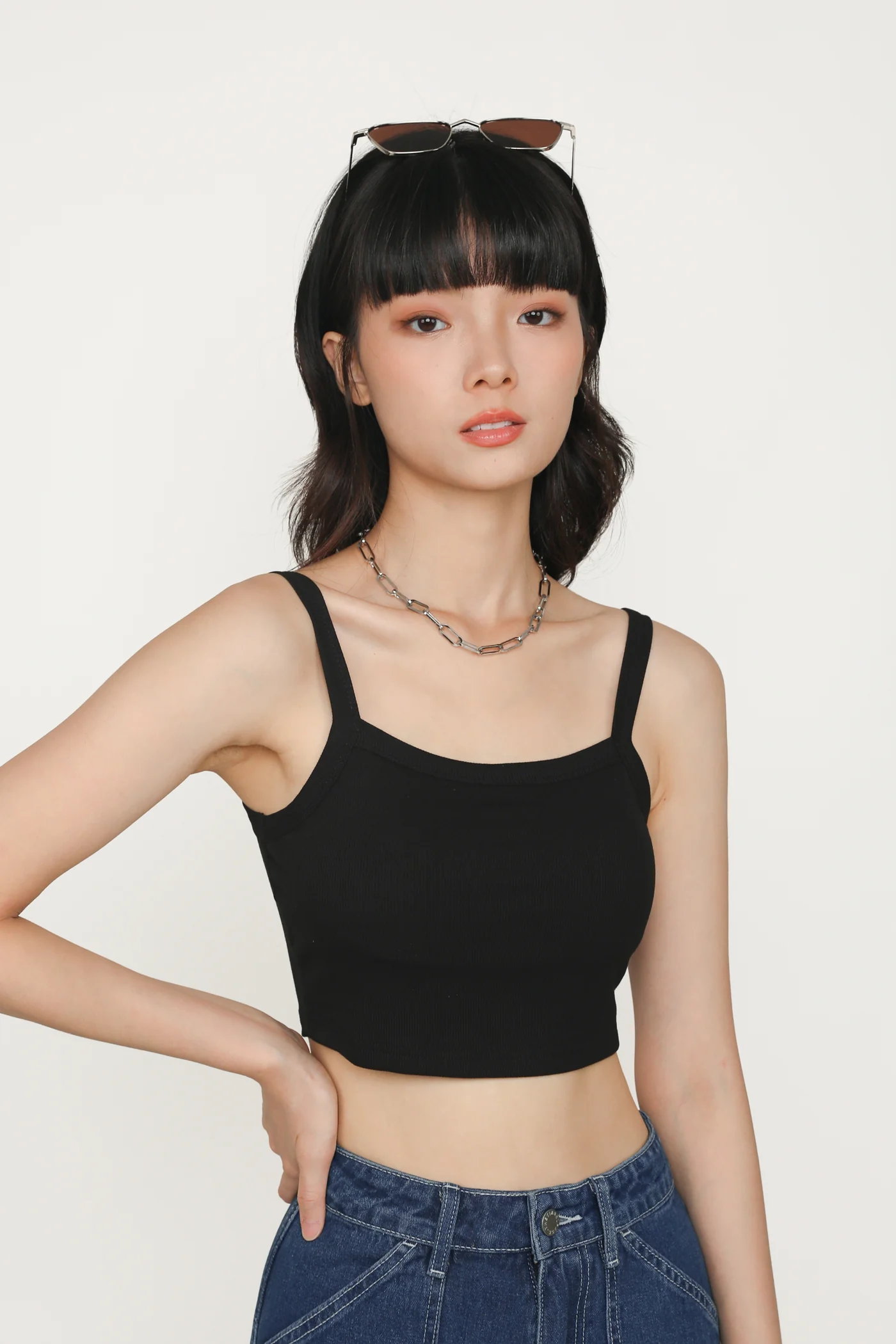 Elsa Square Neckline Ribbed Padded Top - Image 29