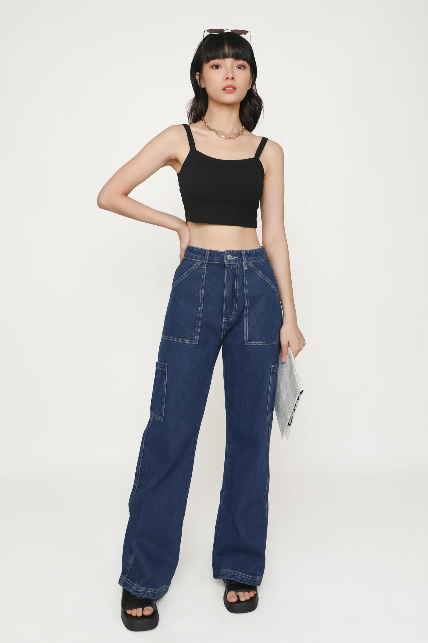 Elsa Square Neckline Ribbed Padded Top - Image 34