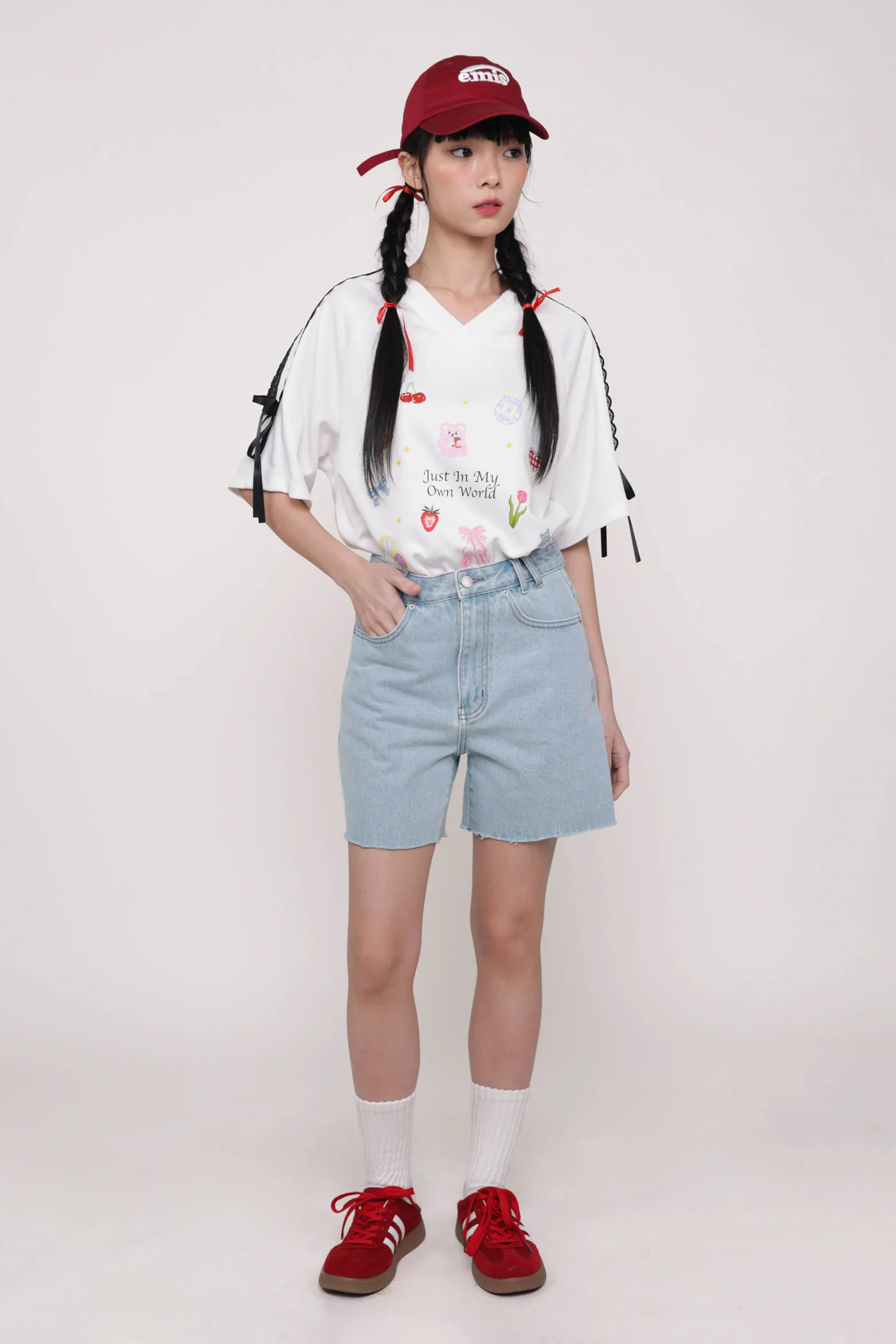 Elvina Raw Hem Mom Shorts - Image 13