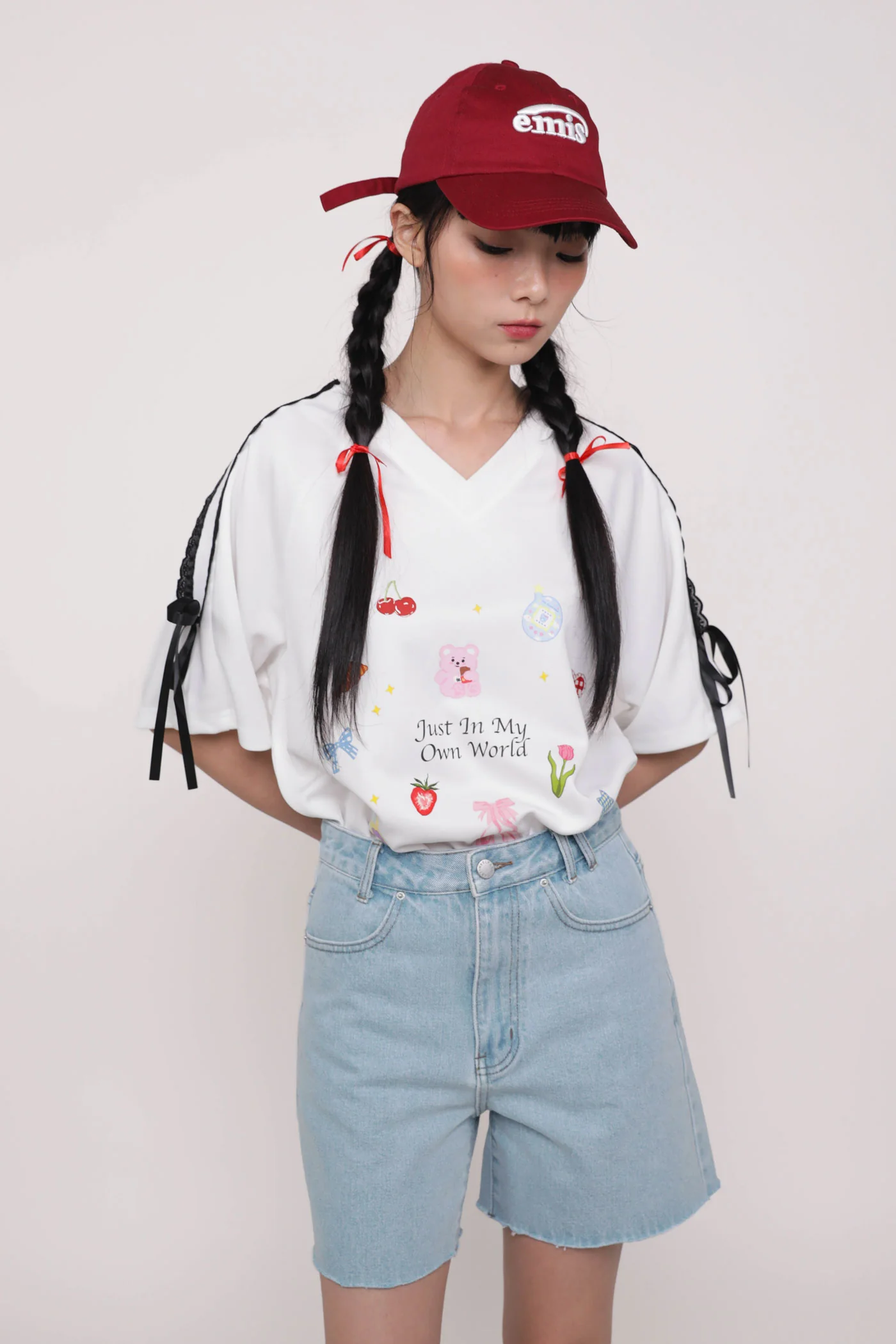 Elvina Raw Hem Mom Shorts - Image 3