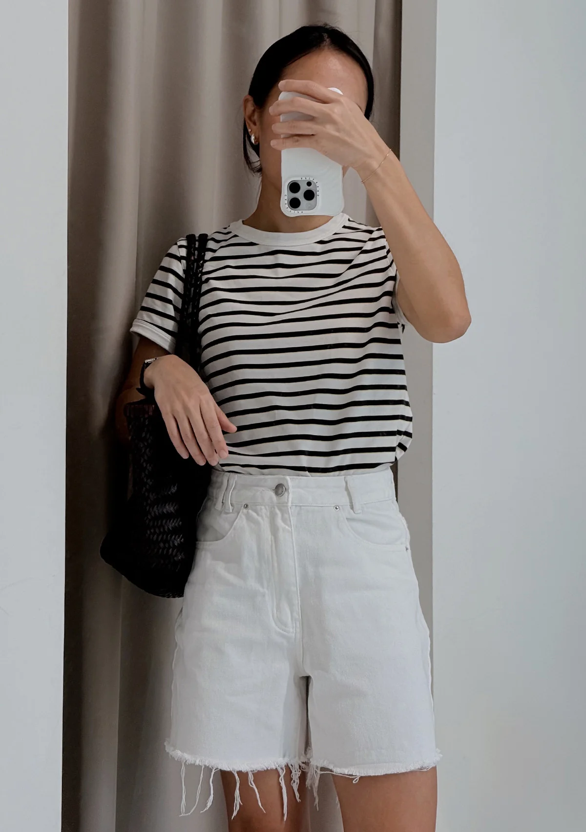 Elvina Raw Hem Mom Shorts - Image 7