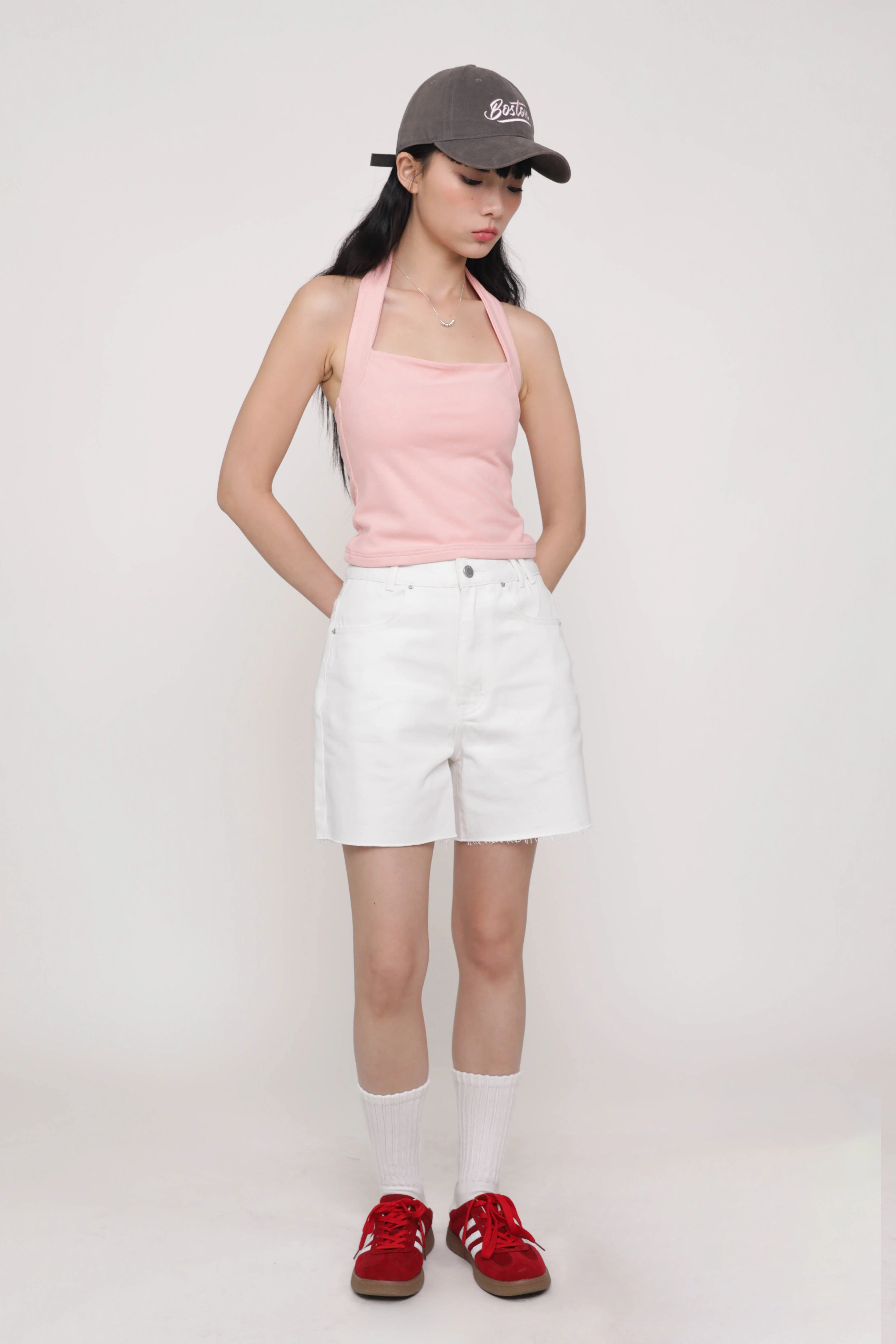Elvina Raw Hem Mom Shorts - Image 8
