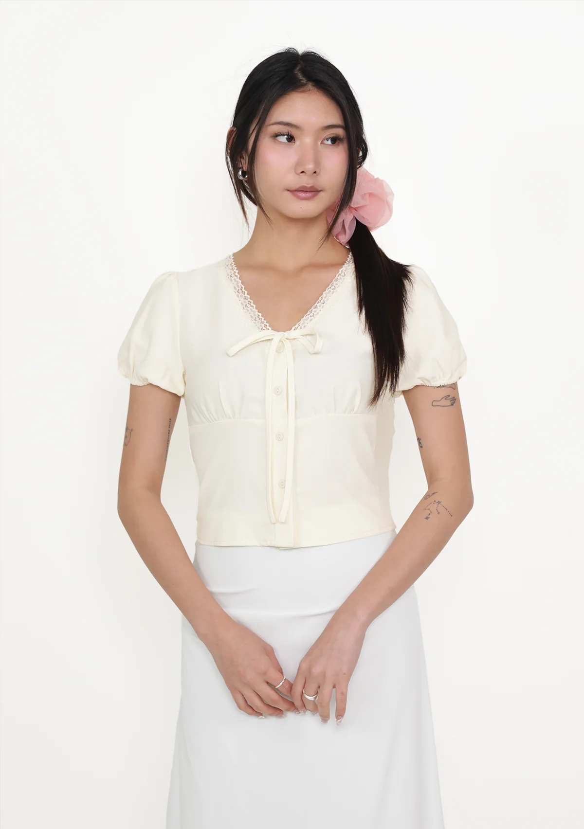 Elyana Puff Sleeve Lace Blouse - Image 13