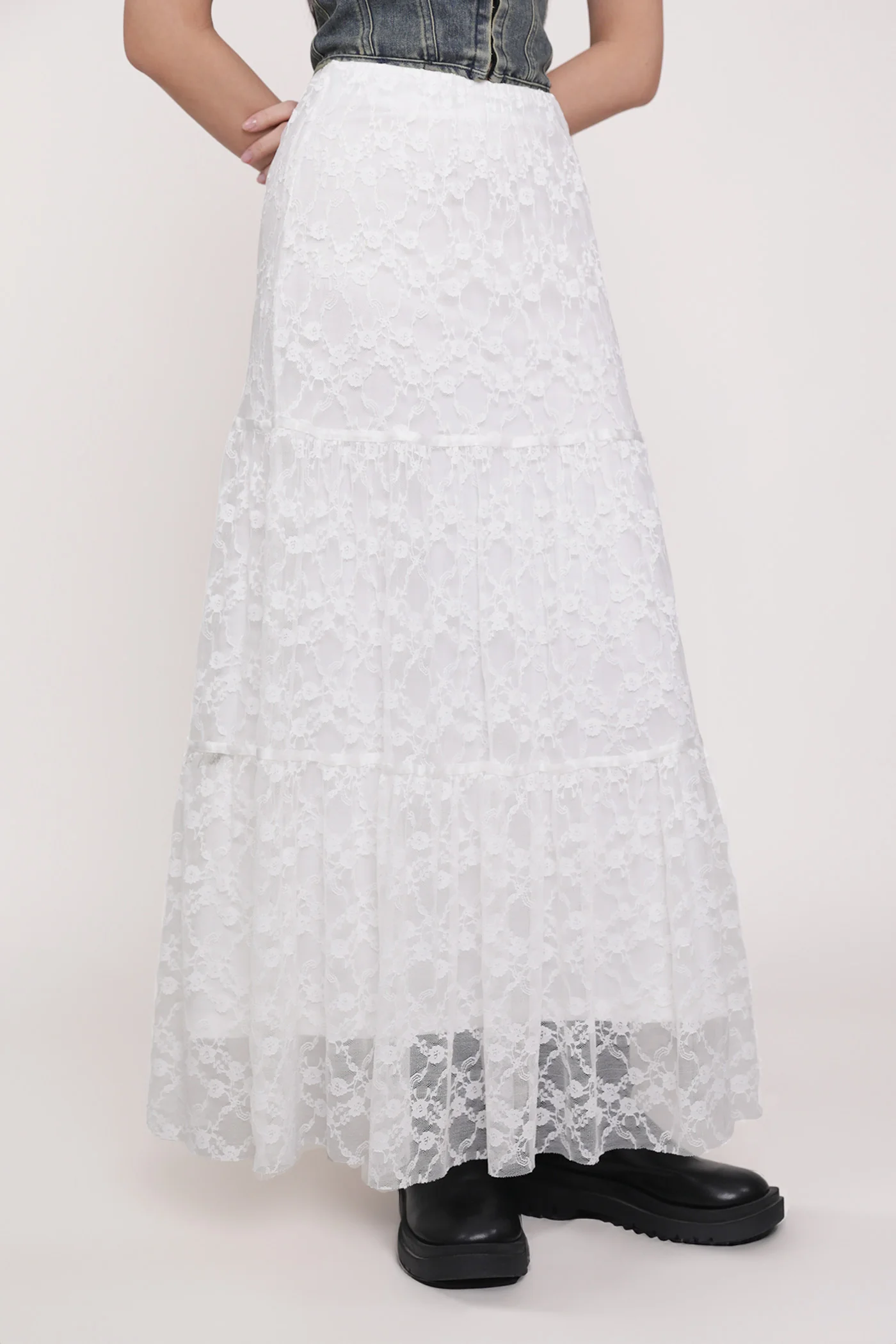 Elysia Lace Tiered Skirt - Image 4