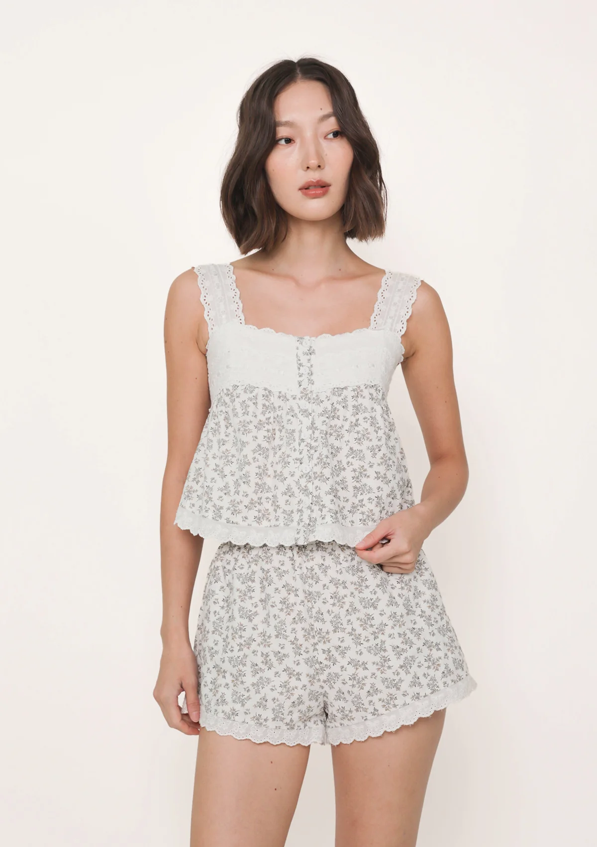 [ETA EARLY SEP] BACKORDER Klaris Eyelet Babydoll Top (Florals) - Image 2