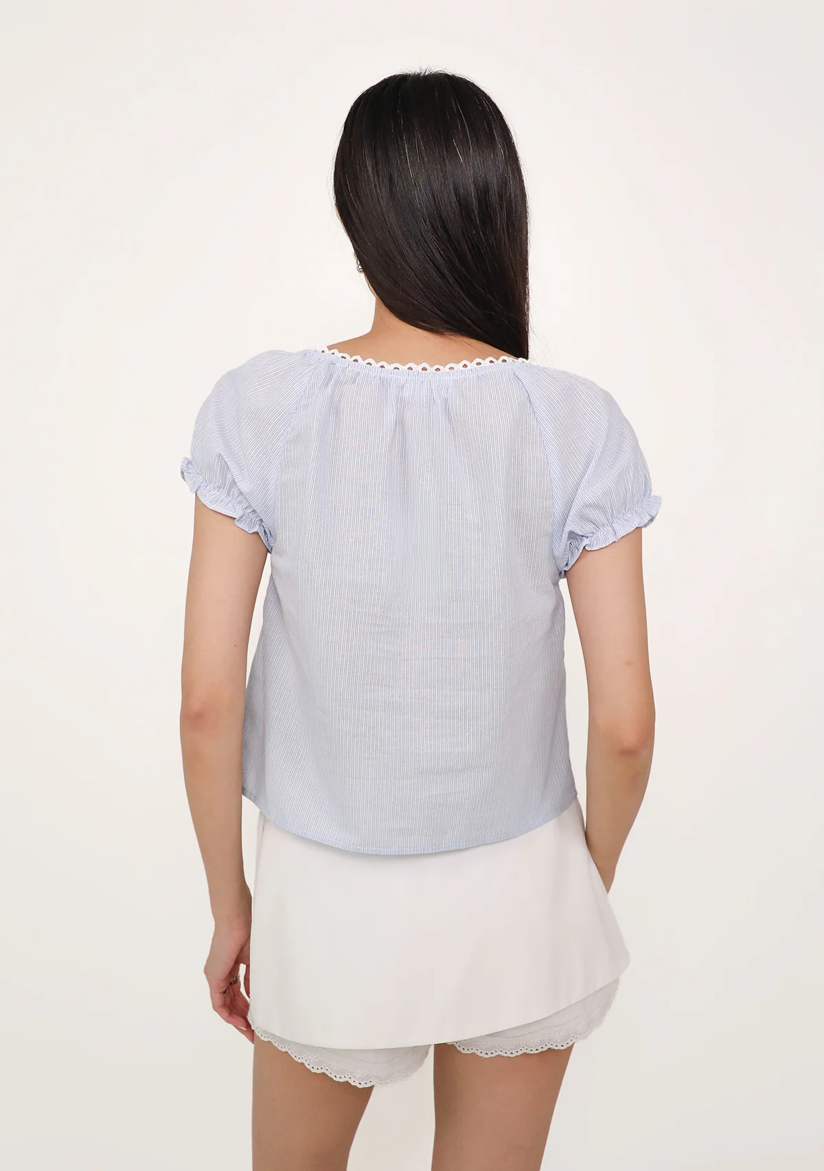 [ETA END AUG] BACKORDER Cindy Lace Trim Top (Stripes) - Image 6