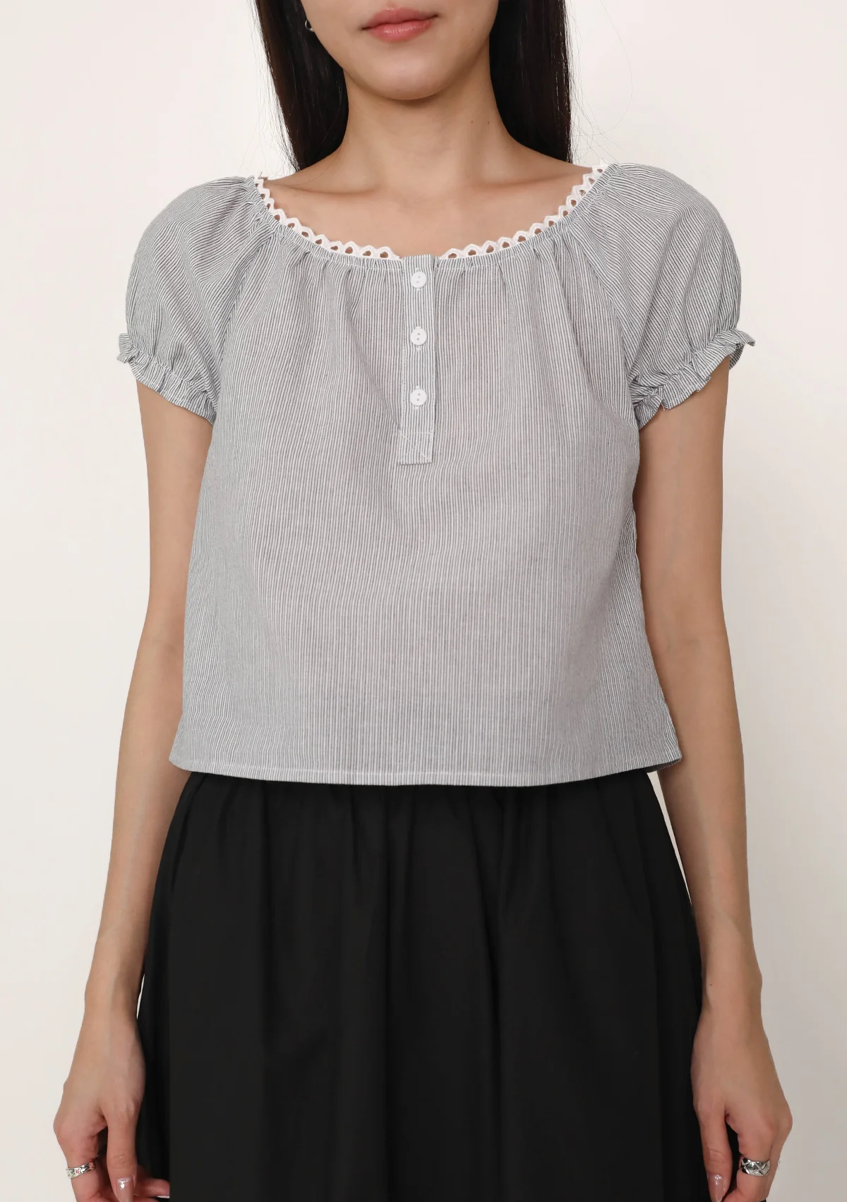 [ETA END AUG] BACKORDER Cindy Lace Trim Top (Stripes) - Image 9