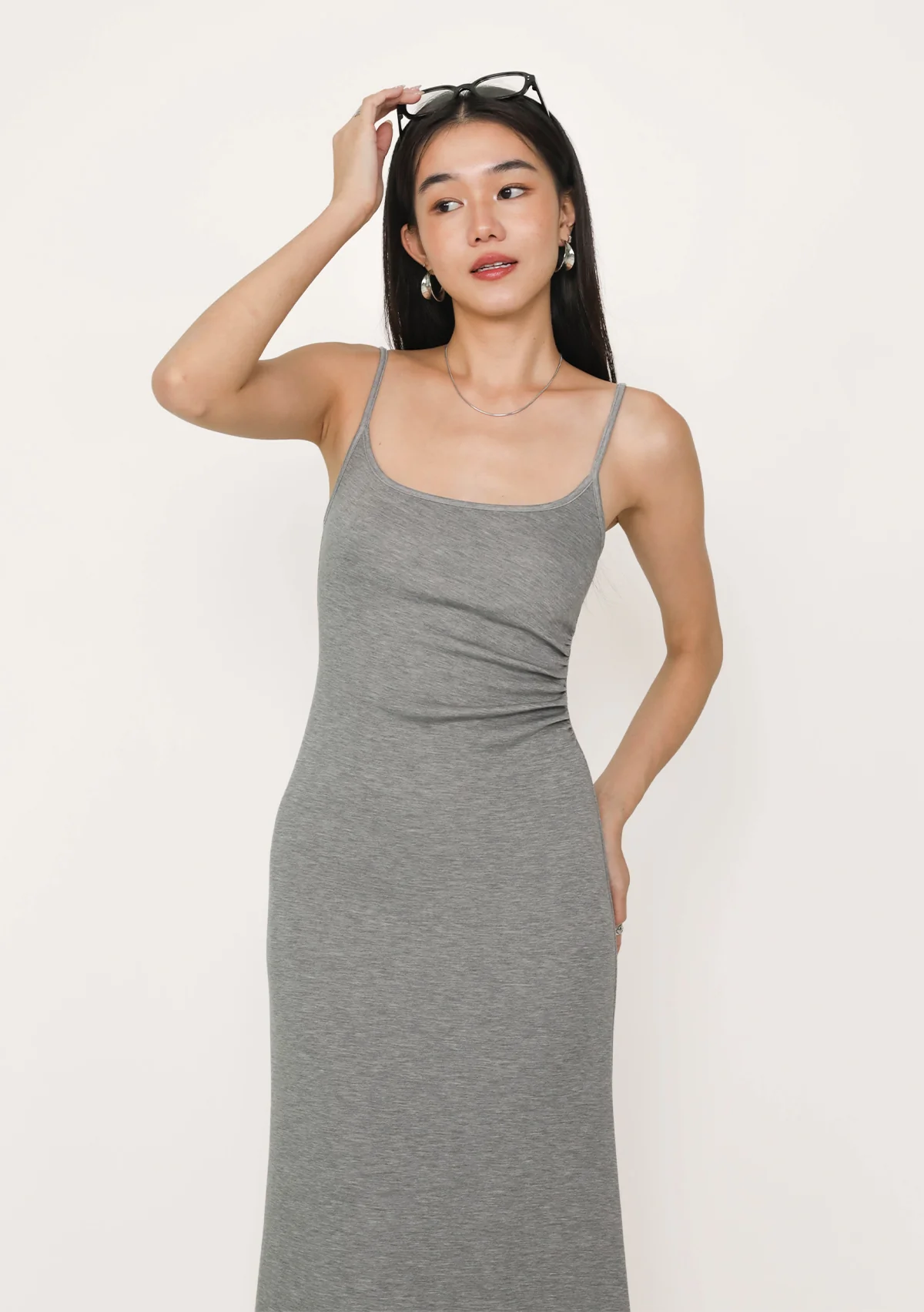 Sara Ruched Padded Maxi Dress - Image 12