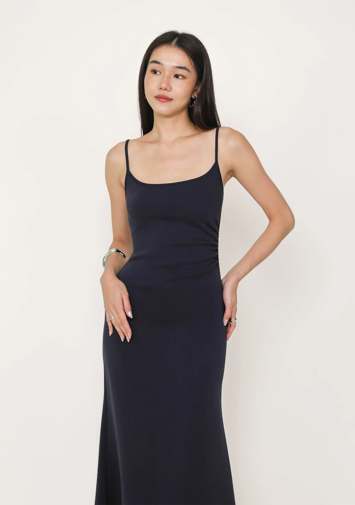 Sara Ruched Padded Maxi Dress - Image 8