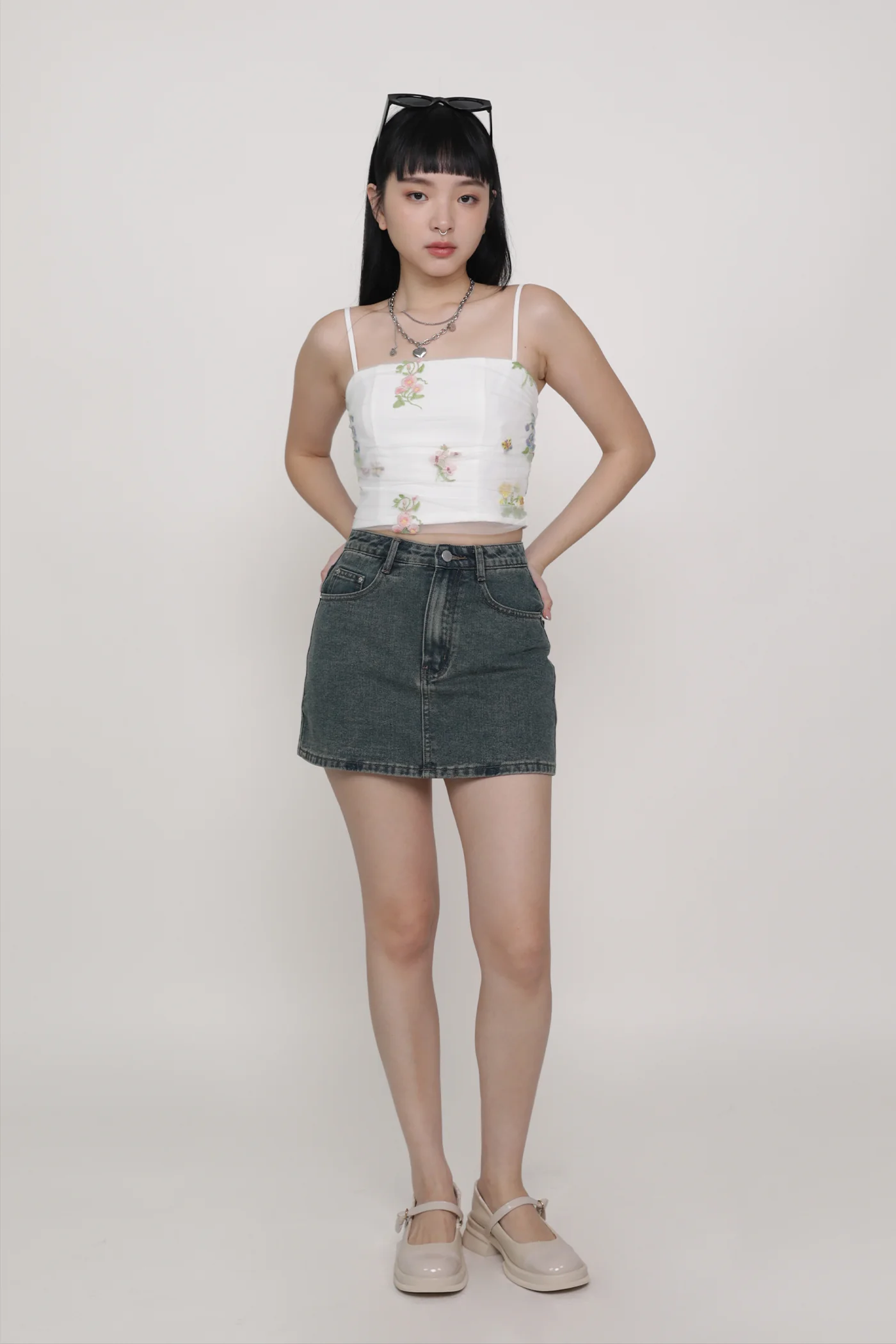 Evelina Embroidery Mesh Padded Top - Image 2