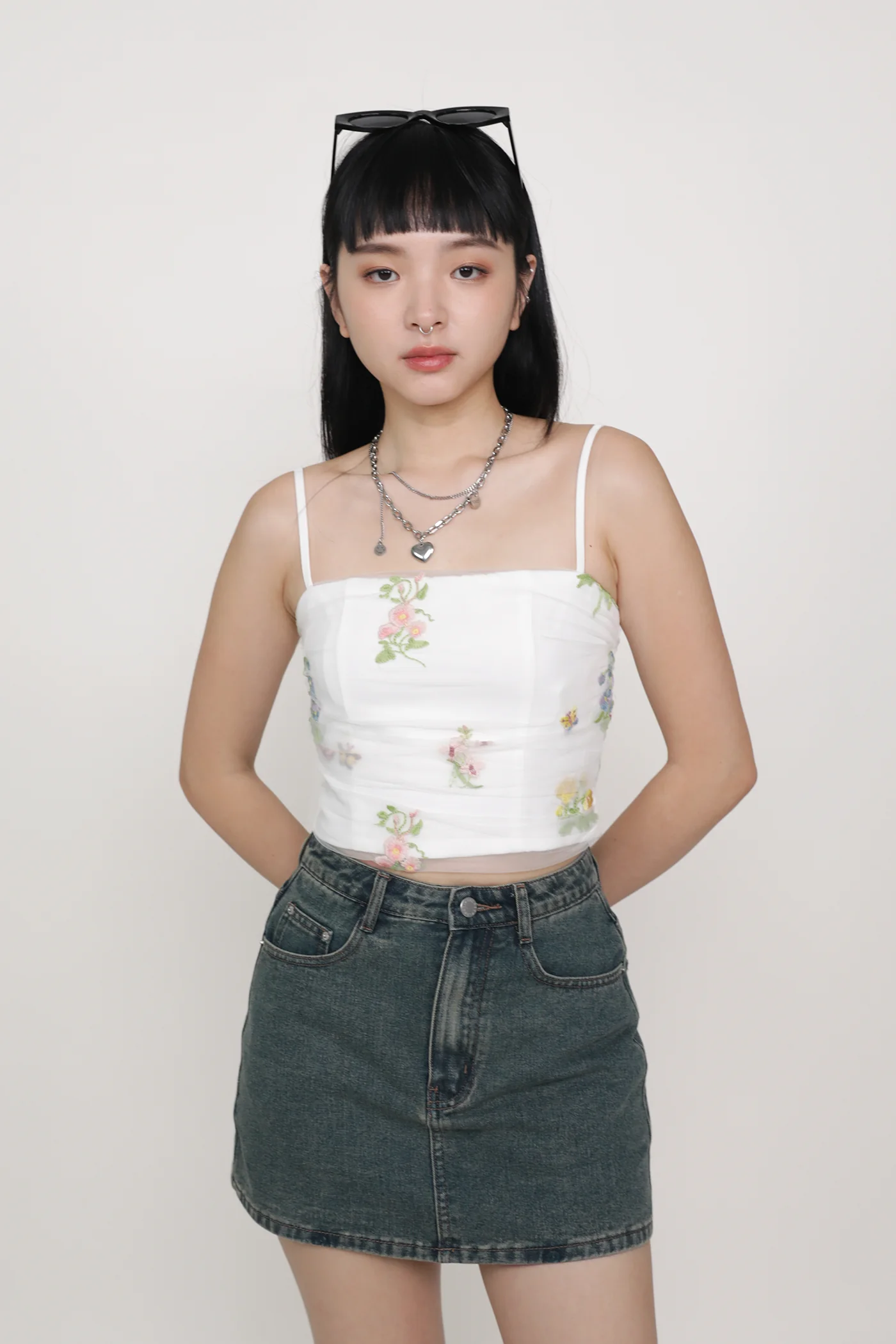 Evelina Embroidery Mesh Padded Top - Image 3