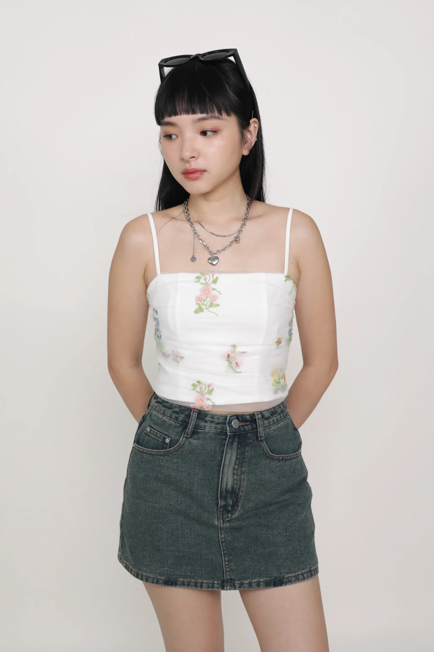 Evelina Embroidery Mesh Padded Top - Image 5