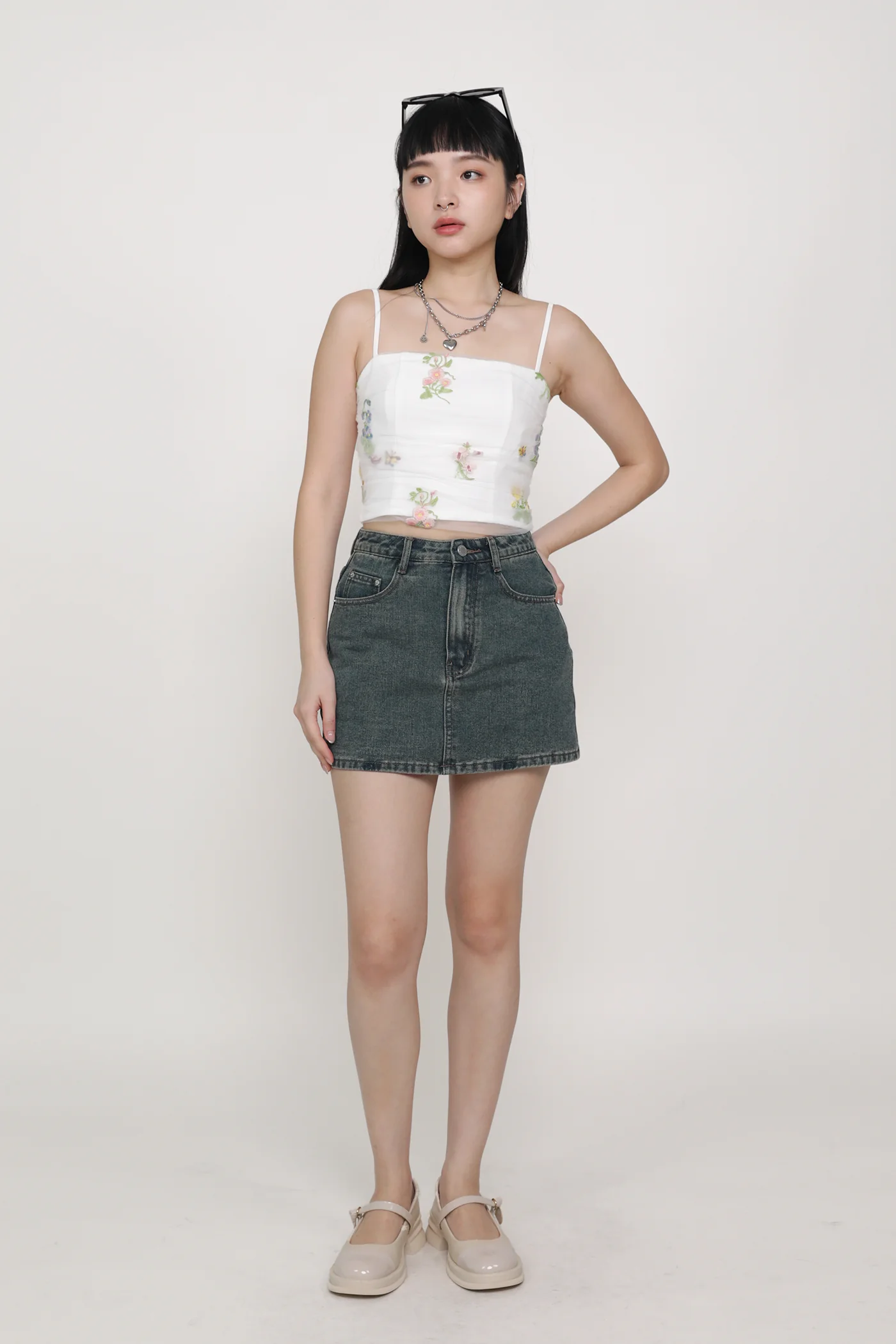 Evelina Embroidery Mesh Padded Top - Image 6
