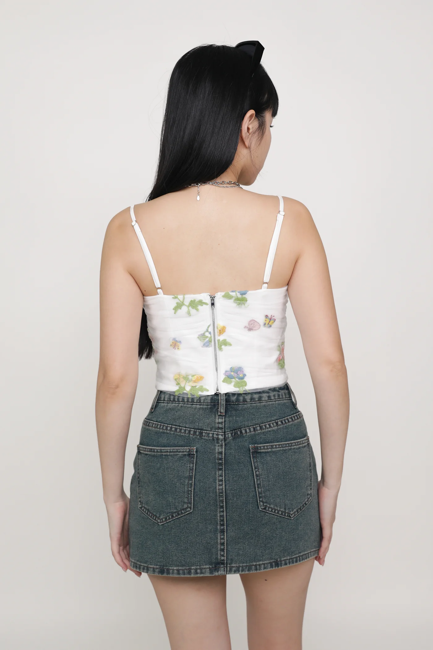 Evelina Embroidery Mesh Padded Top - Image 7