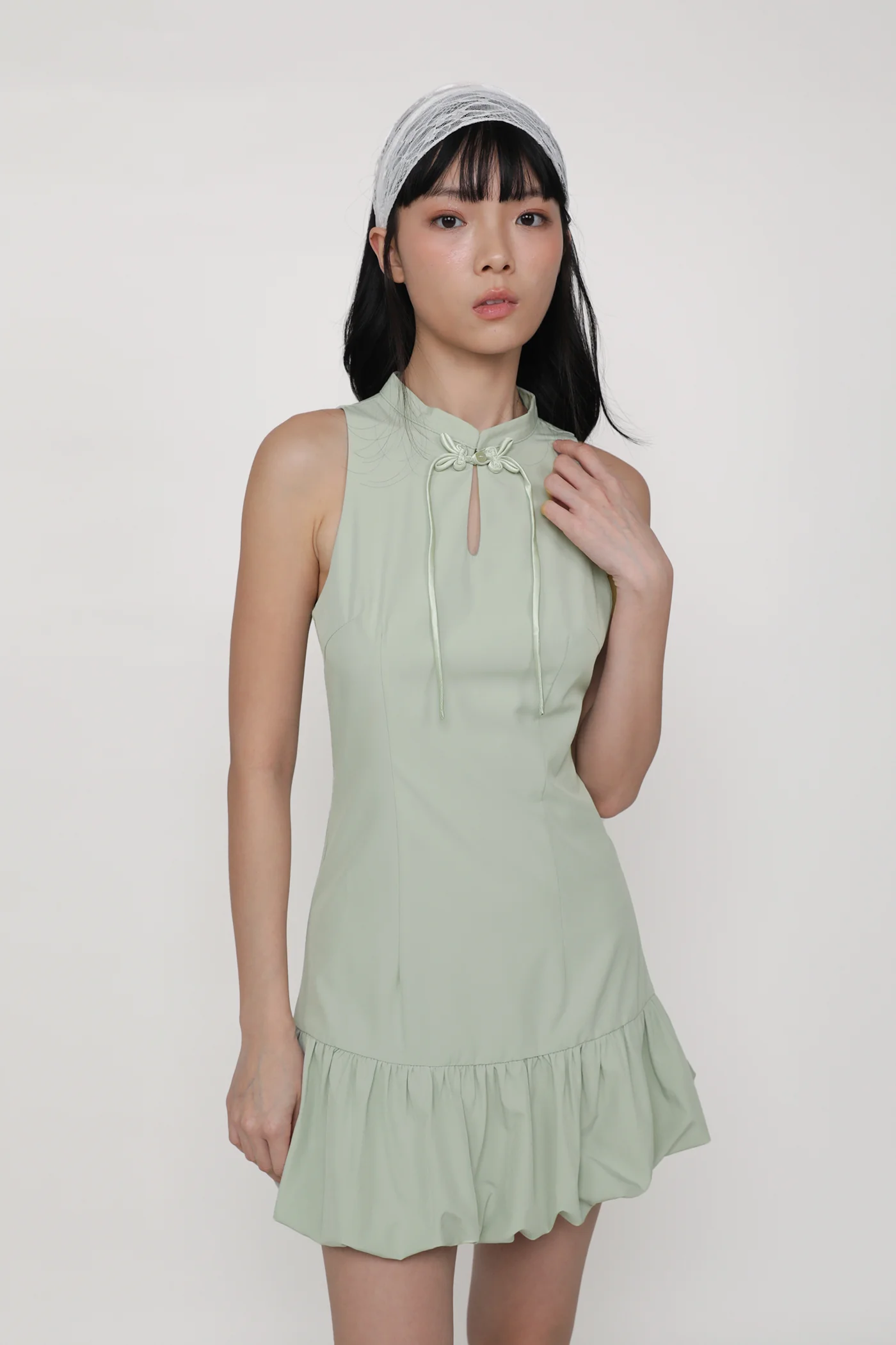 Evelyn Bubble Hem Qipao Dress - Image 17