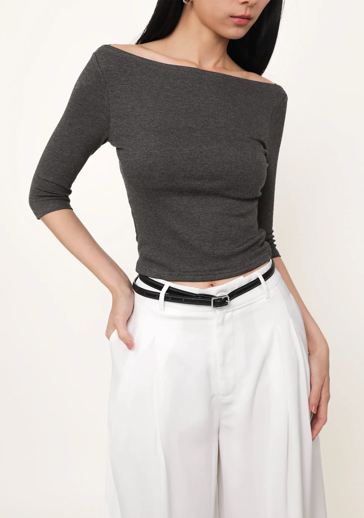 Florence Boat Neck Sleeve Padded Top - Image 26