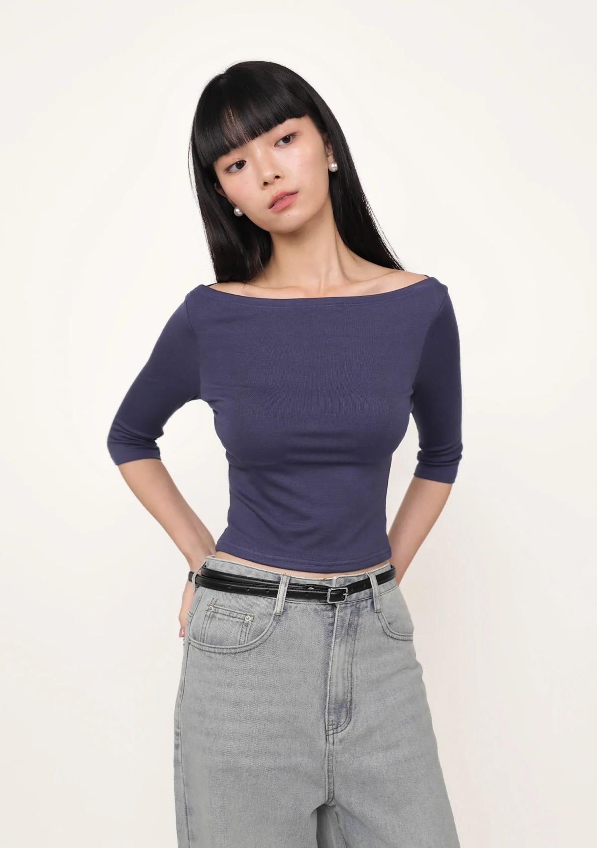 Florence Boat Neck Sleeve Padded Top - Image 28