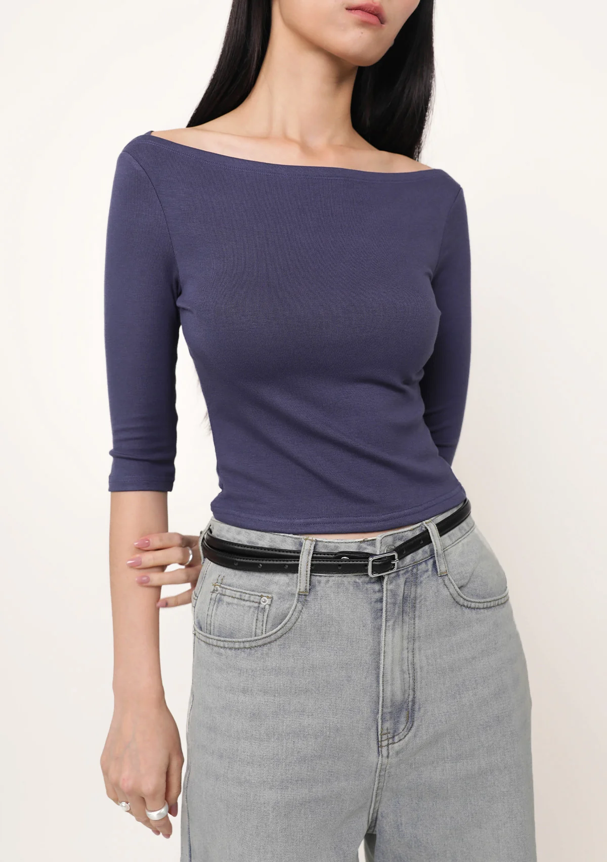 Florence Boat Neck Sleeve Padded Top - Image 30
