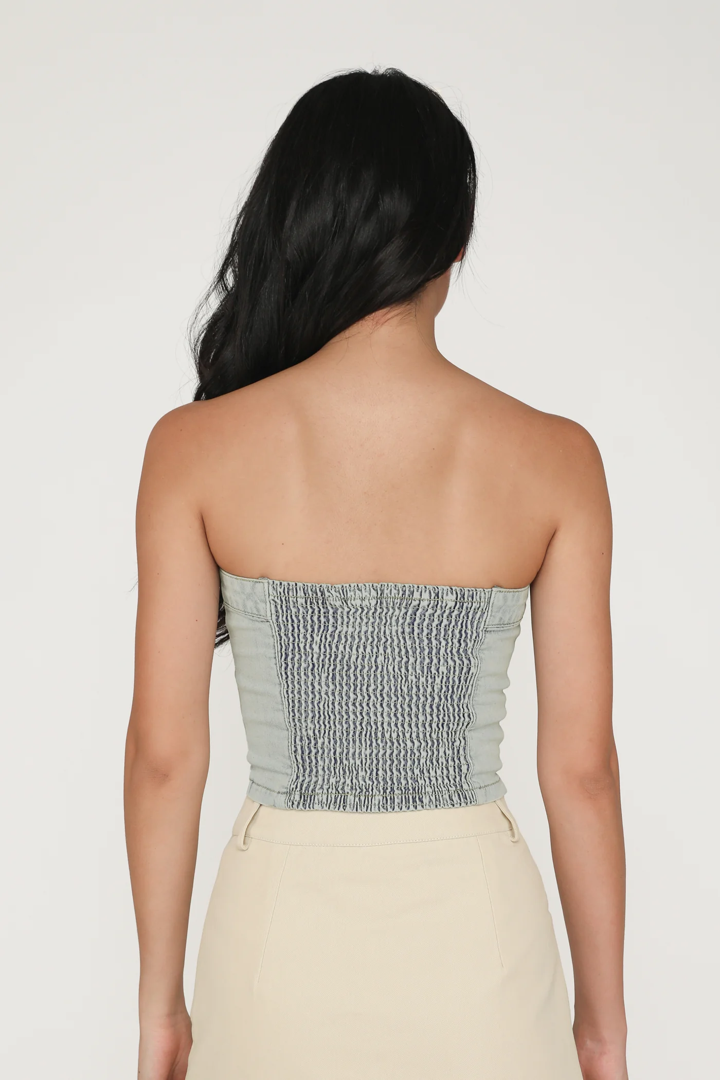 Franc Denim Button Tube Top - Image 15