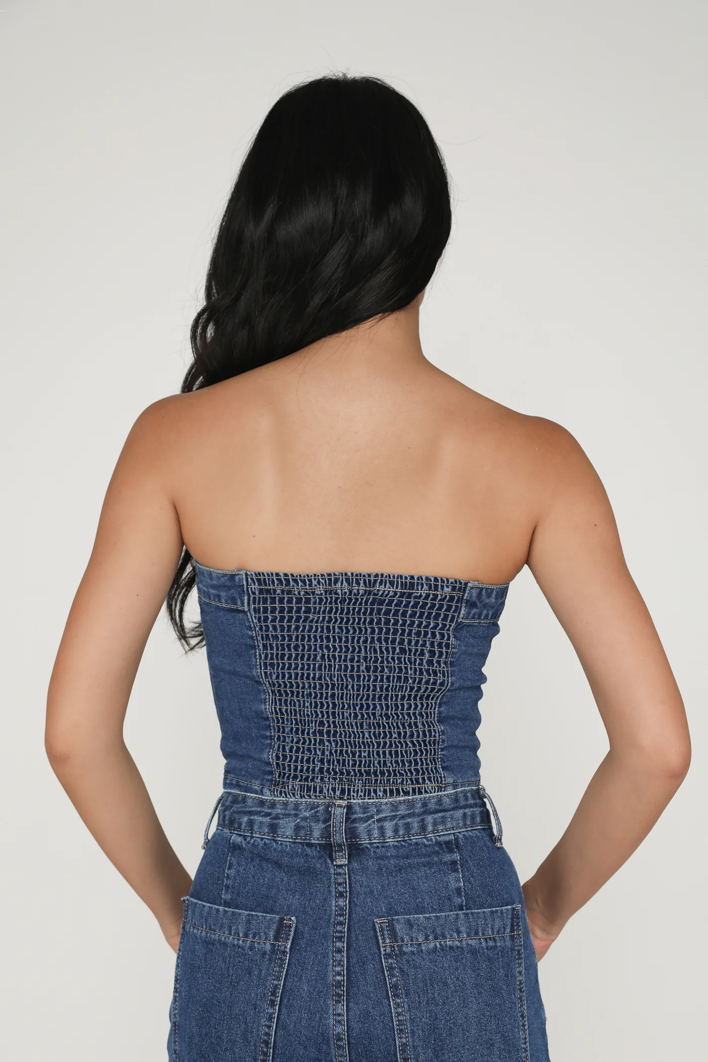 Franc Denim Button Tube Top - Image 7