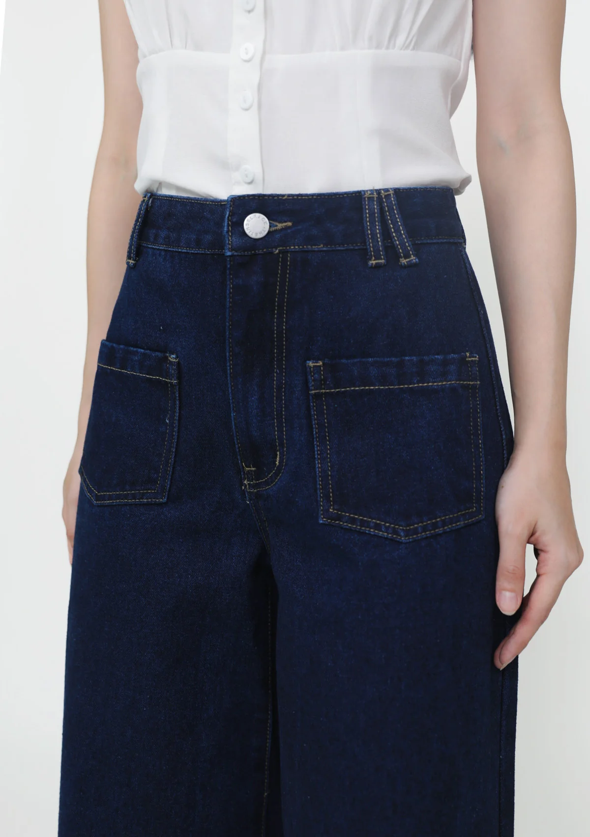 Clark Front Pocket Wide Leg Denim Jeans - Image 13