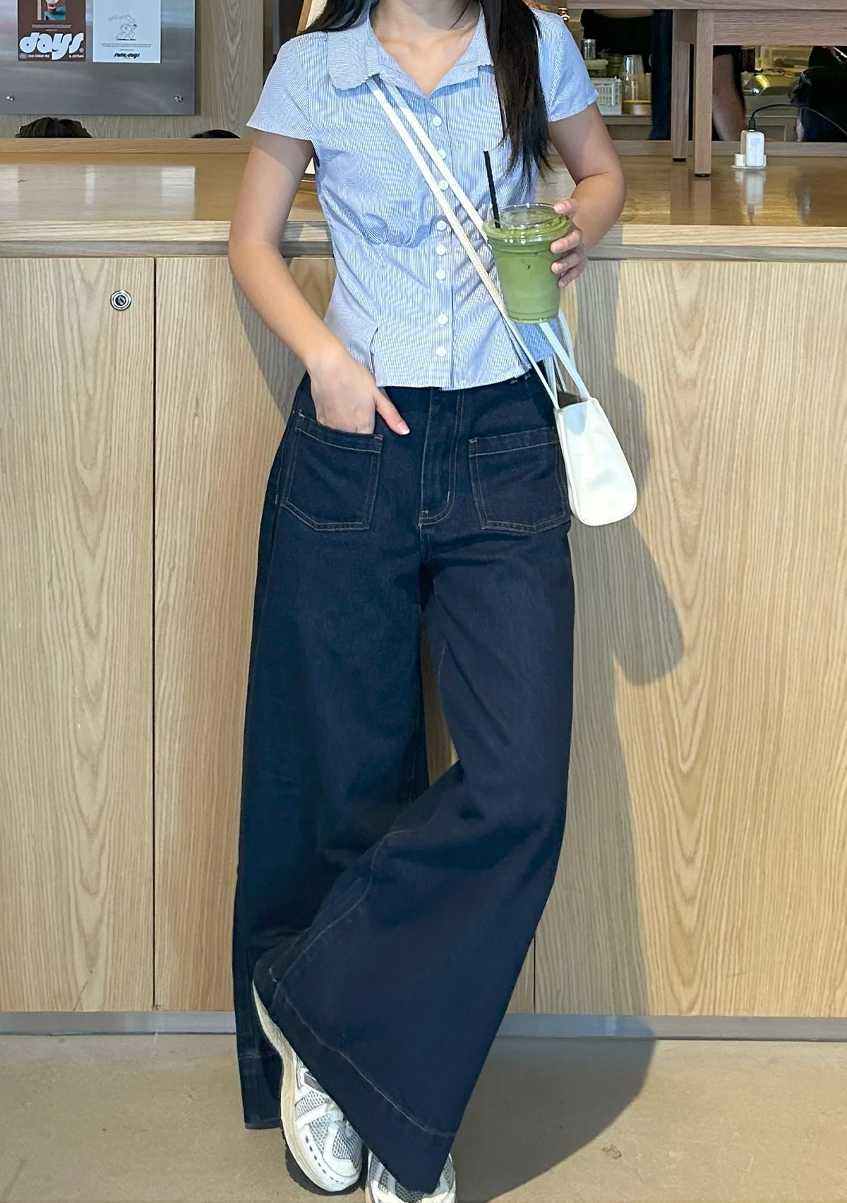 Clark Front Pocket Wide Leg Denim Jeans - Image 6