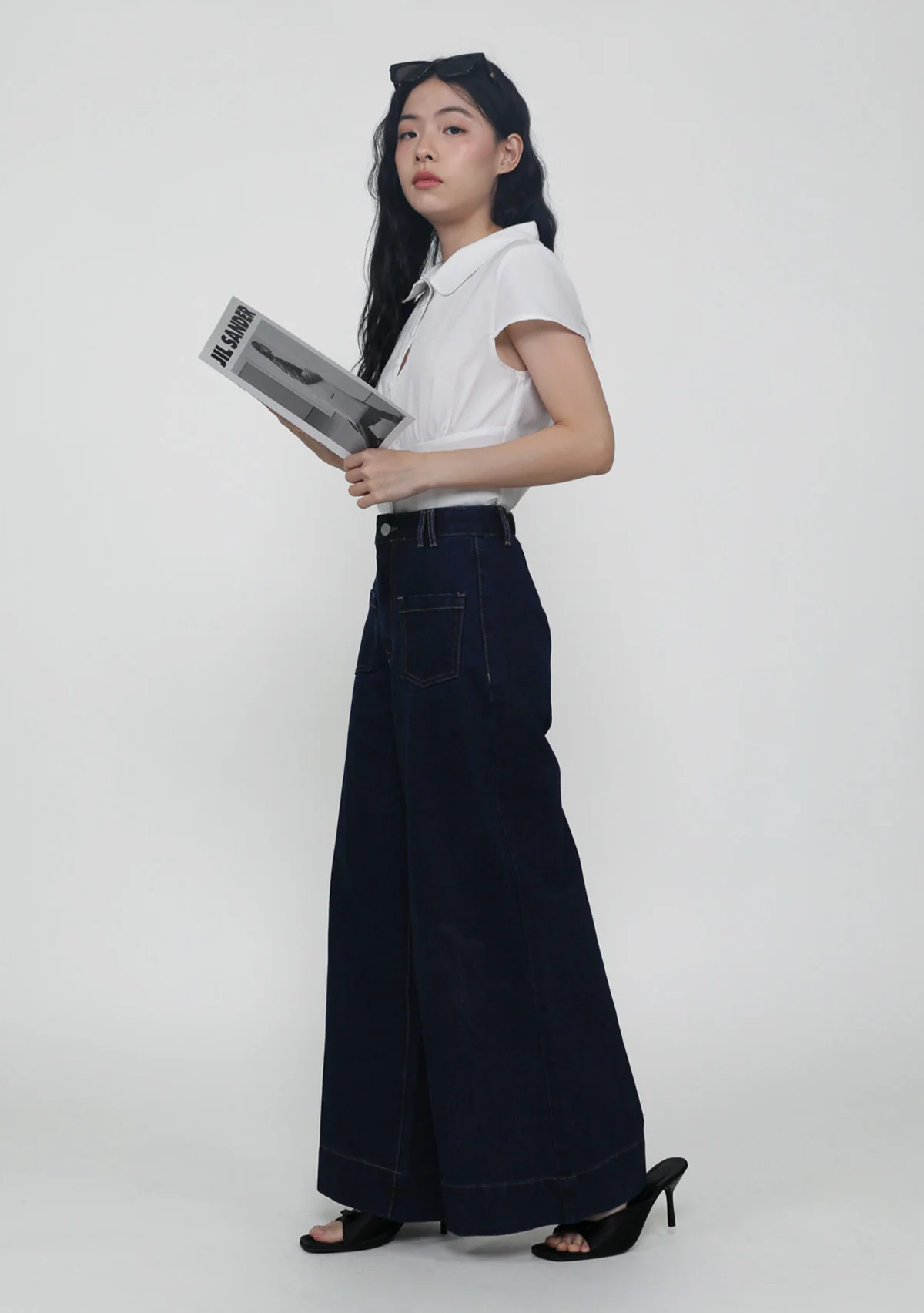 Clark Front Pocket Wide Leg Denim Jeans - Image 7