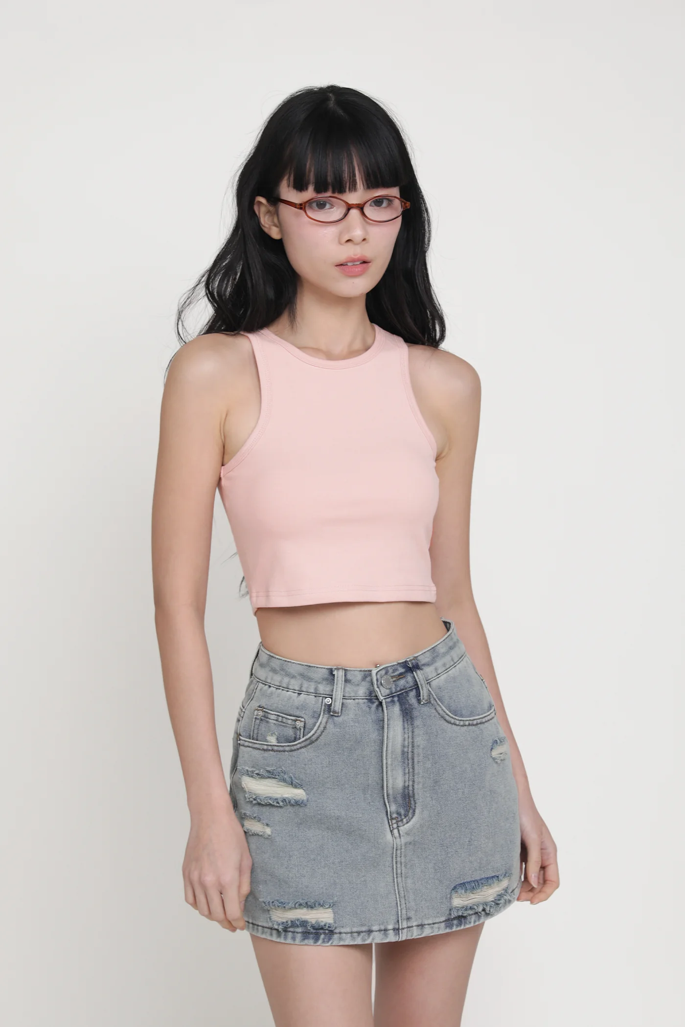 Georgie Ripped Denim Skorts - Image 12