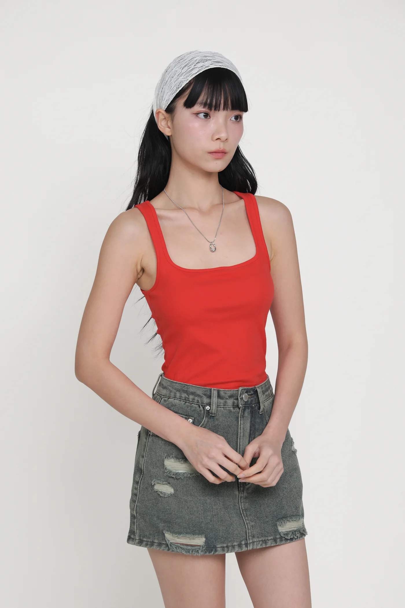 Georgie Ripped Denim Skorts - Image 3