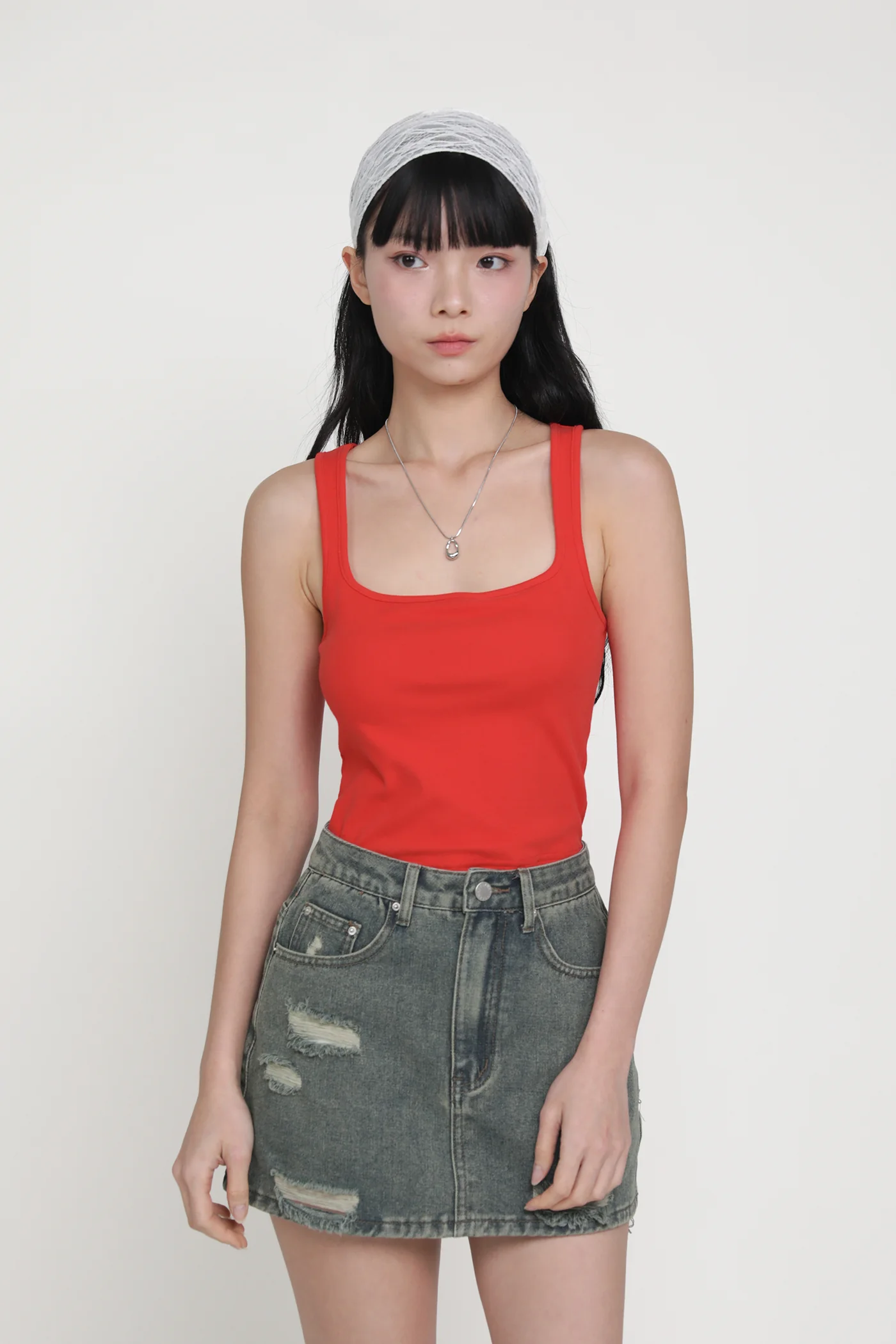Georgie Ripped Denim Skorts - Image 5