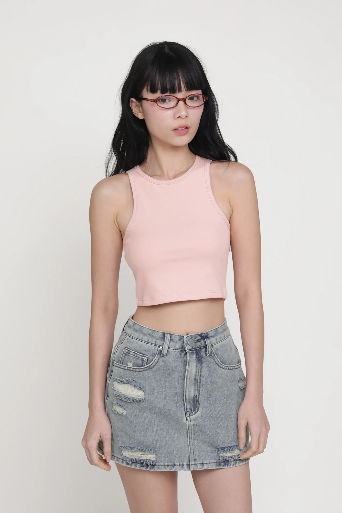 Georgie Ripped Denim Skorts - Image 6