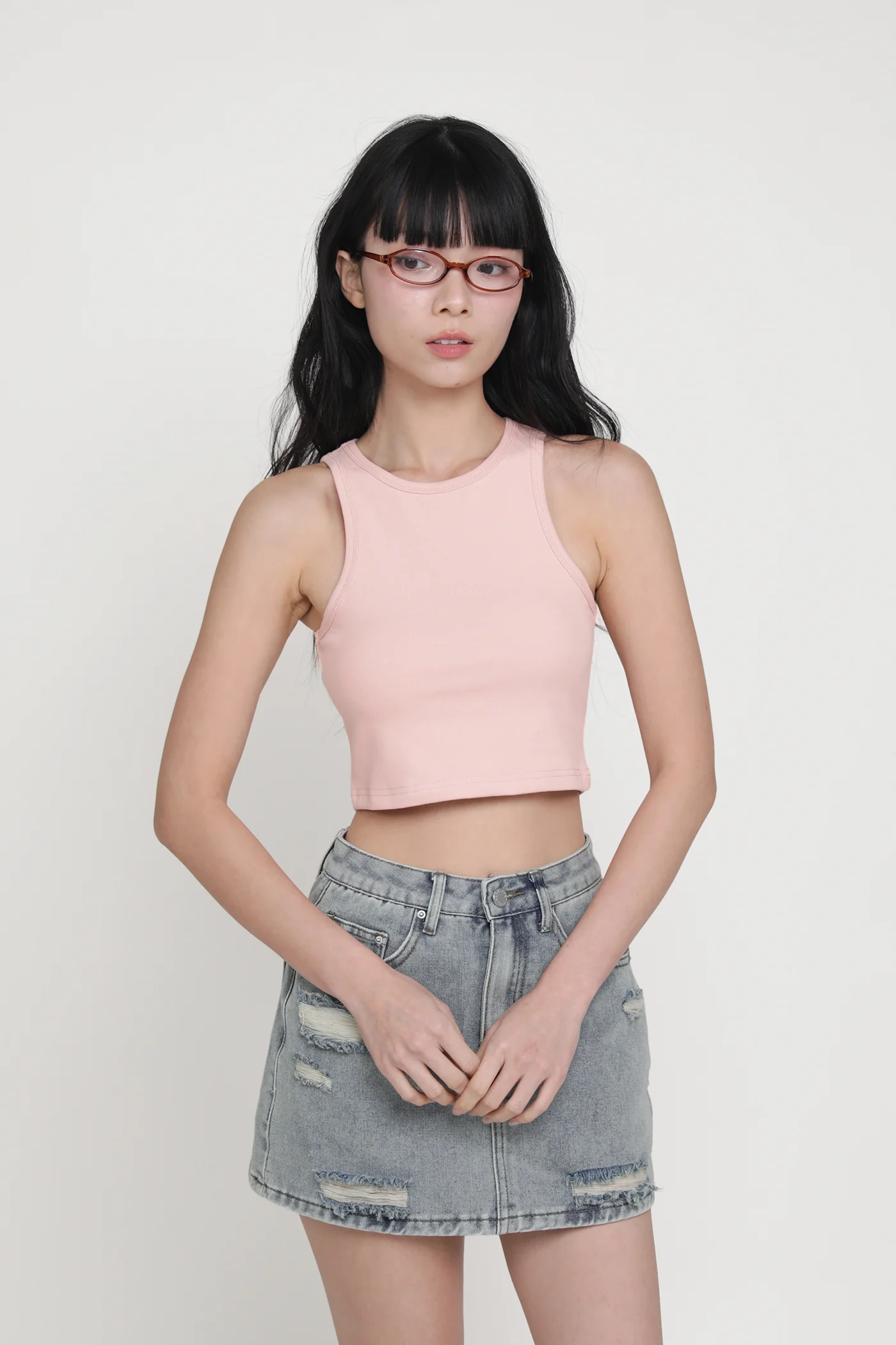 Georgie Ripped Denim Skorts - Image 8