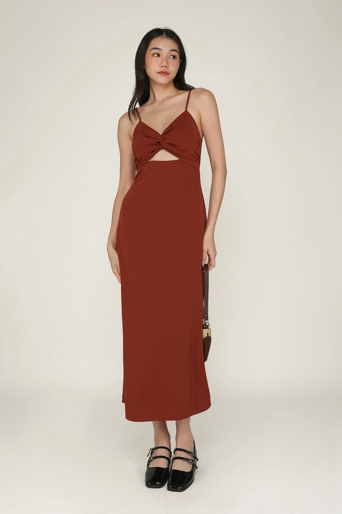 Giana Twist Front Padded Midi Dress - Image 13